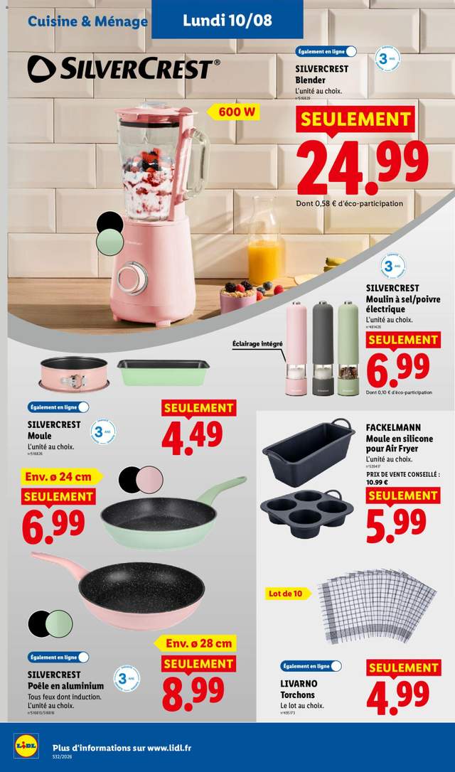 Nouveau catalogue Lidl à partir du 06/08