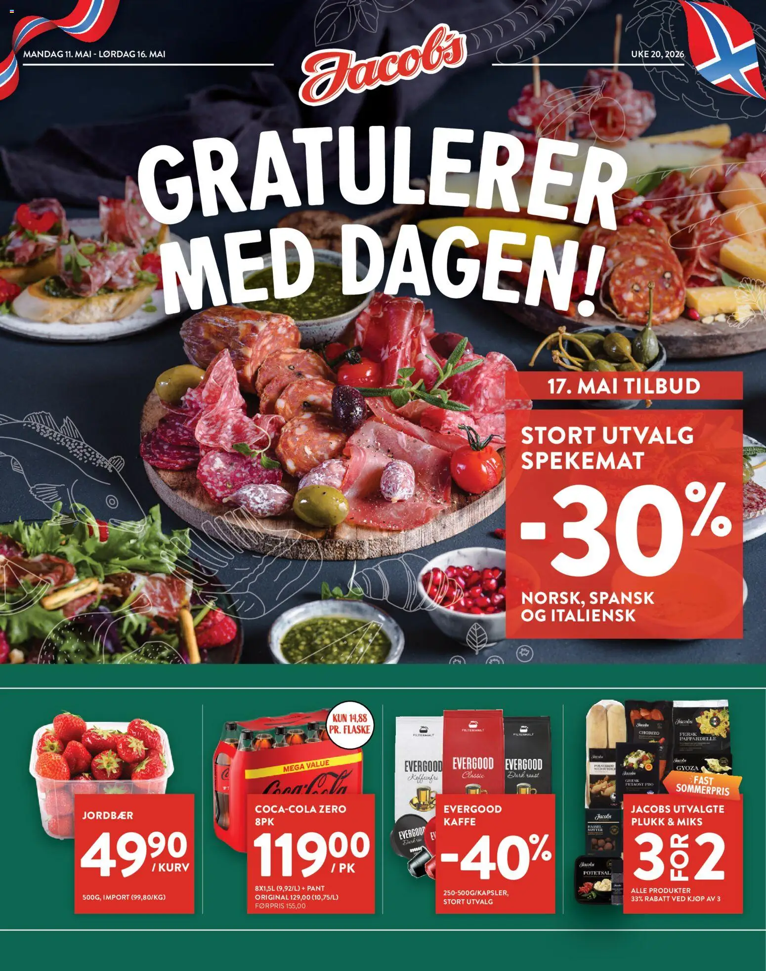 Forhåndsvis Jacobs kundeavis fra butikk Jacobs gyldig fra 11/05/2026