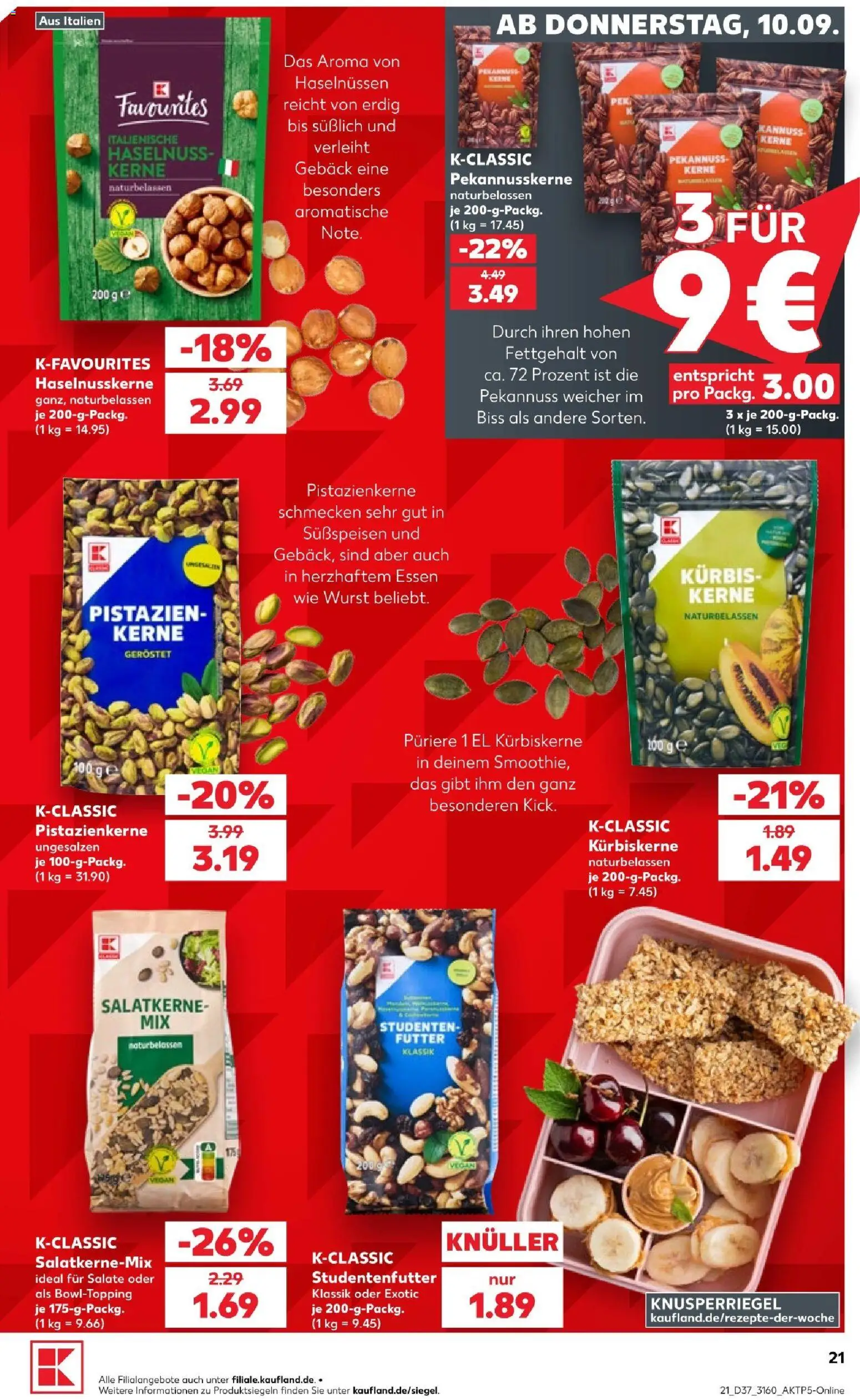 Vorschau von dem Prospekt des Geschäftes Kaufland, gültig ab dem 10.09.2026 - Wurst, Kürbis, Pistazien