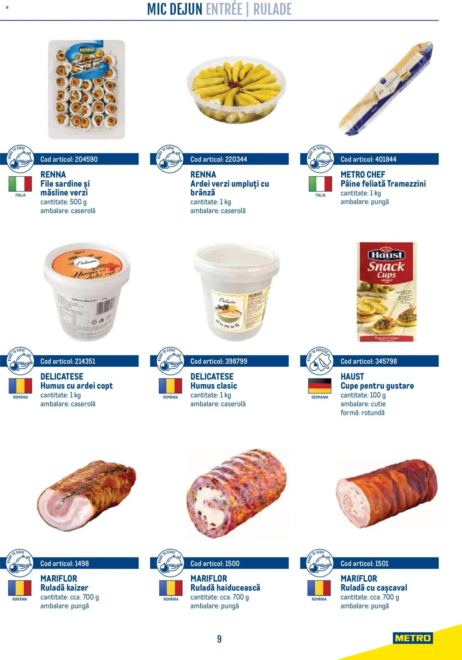 Previzualizarea de cataloage: Metro Metro Catalog Smart Chef valabil de la 21.04.2026 - Humus, Pâine, Brânză, Cașcaval, Sardine, Ardei, Măsline, Pungă