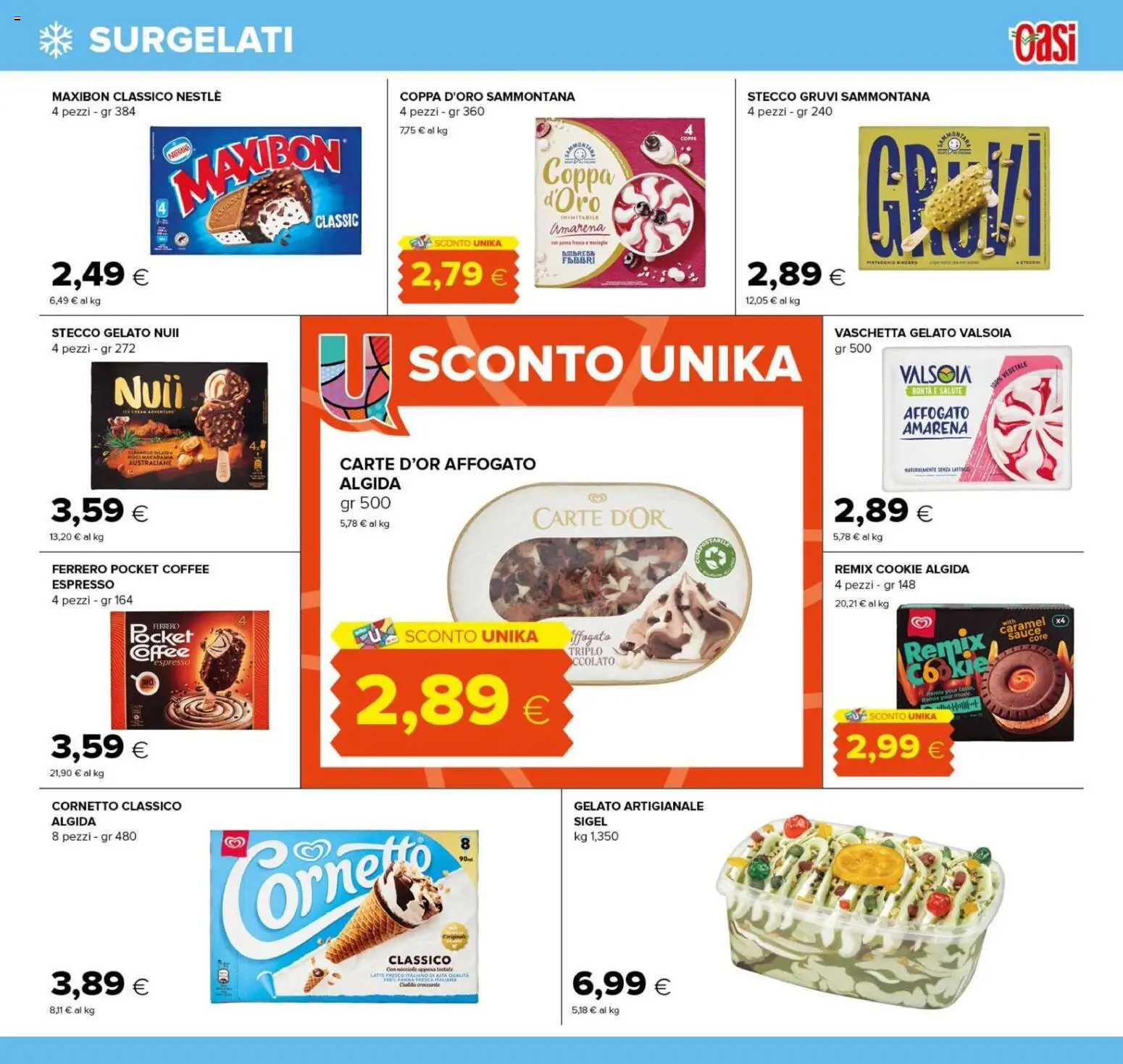 Anteprima dell'opuscolo Oasi volantino Perugia dal negozio Oasi valido da 04/09/2026 - Gelato, Latte, Cornetto, Amarena