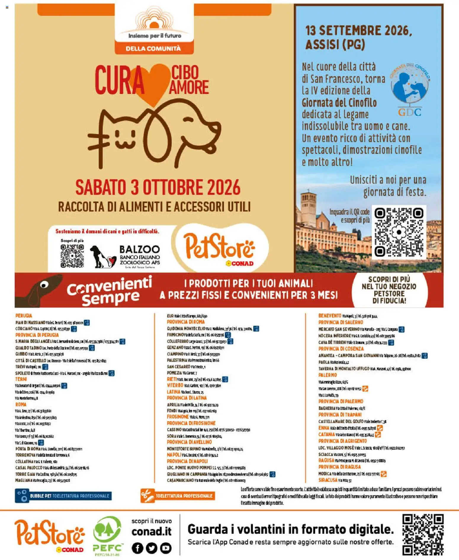 Anteprima dell'opuscolo Conad volantino PetStore Lazio, Campania, Sicilia dal negozio Conad valido da 09/09/2026 - Porta, Caro