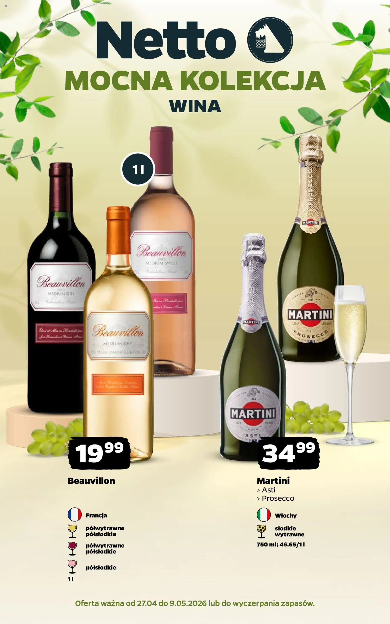 Pogląd gazetki "Netto gazetka - Wina" ze sklepu Netto ważnej od 27.04.2026 - Prosecco, Martini, Martini asti