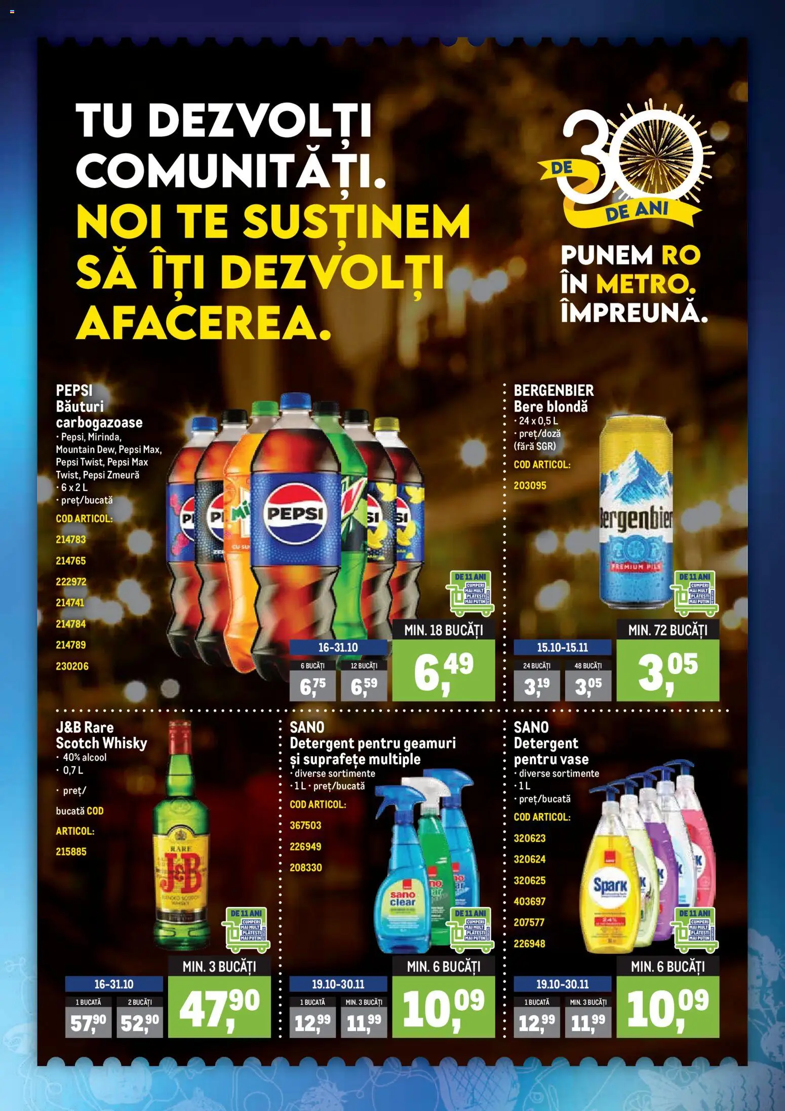 Previzualizarea de cataloage: Metro Metro Catalog valabil de la 26.10.2026 - Bere, Bergenbier, Pepsi, Zmeură, Detergent, Premium, Clear, Scotch Whisky