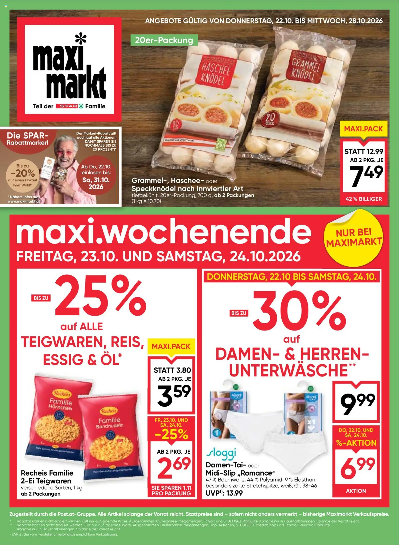 Vorschau der Angebote: Maximarkt Maximarkt Flugblatt gültig ab 22.10.2026 - Unterwäsche