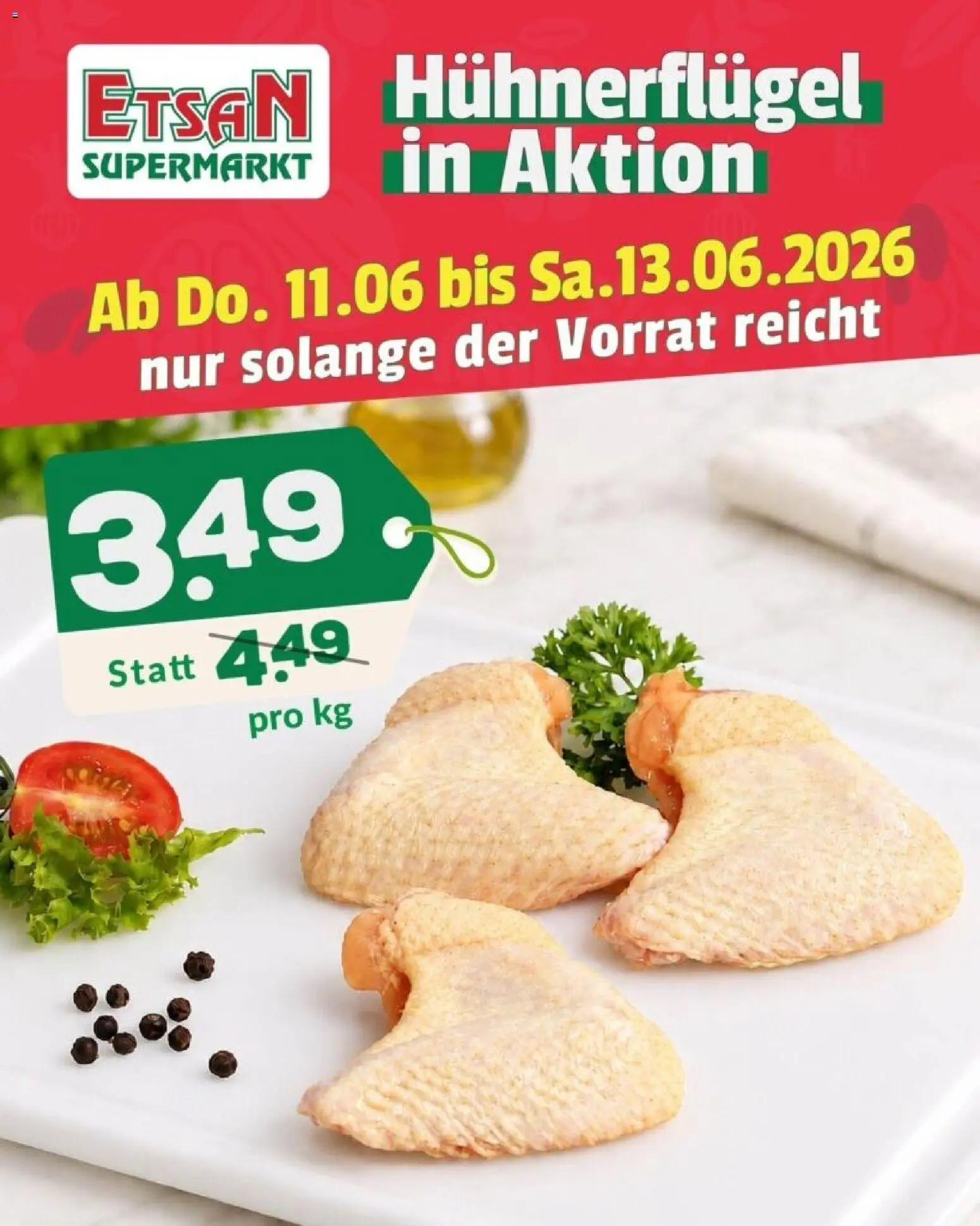 Vorschau der Angebote: ETSAN Hühnerflügel in Aktion gültig ab 11.06.2026