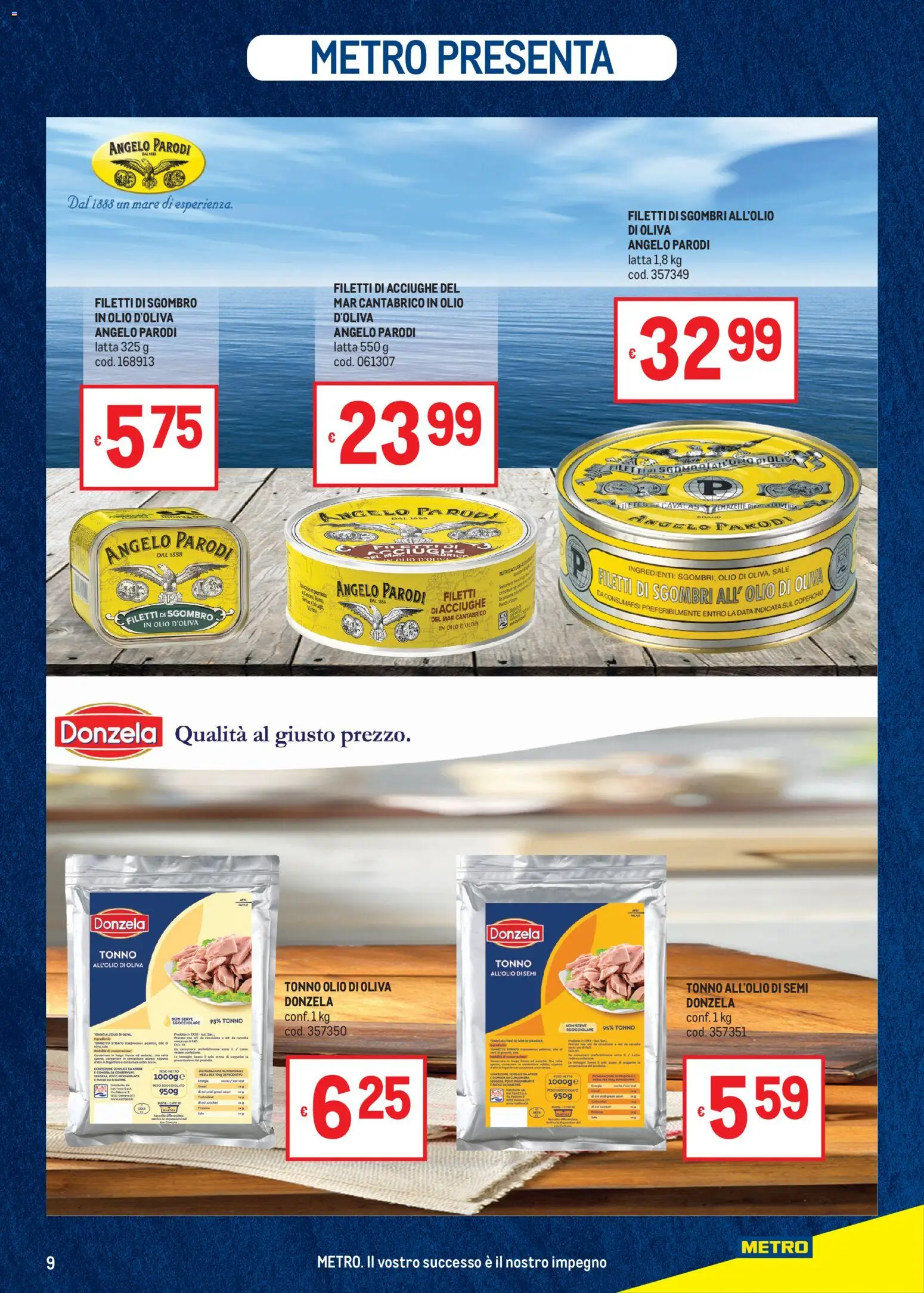 Anteprima dell'opuscolo Metro volantino dal negozio Metro valido da 22/10/2026 - Olio di Oliva, Tonno, Sgombro, Acciughe, Data, Ingredienti, Coperchio, Olio d'oliva