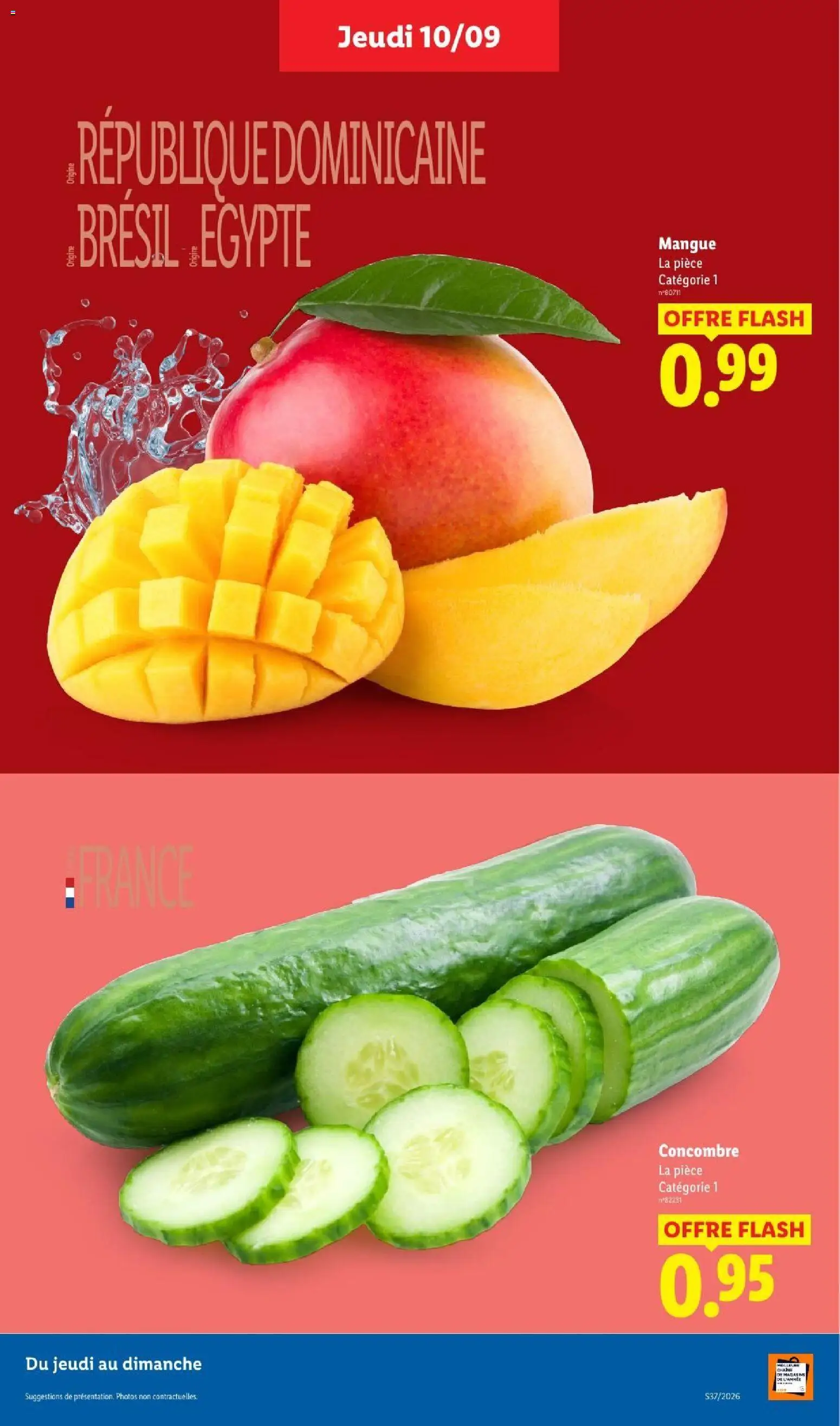 Prévisualisation de LIDL catalogue du magasin LIDL formulaire valide 10/09/2026 - Concombre, Mangue