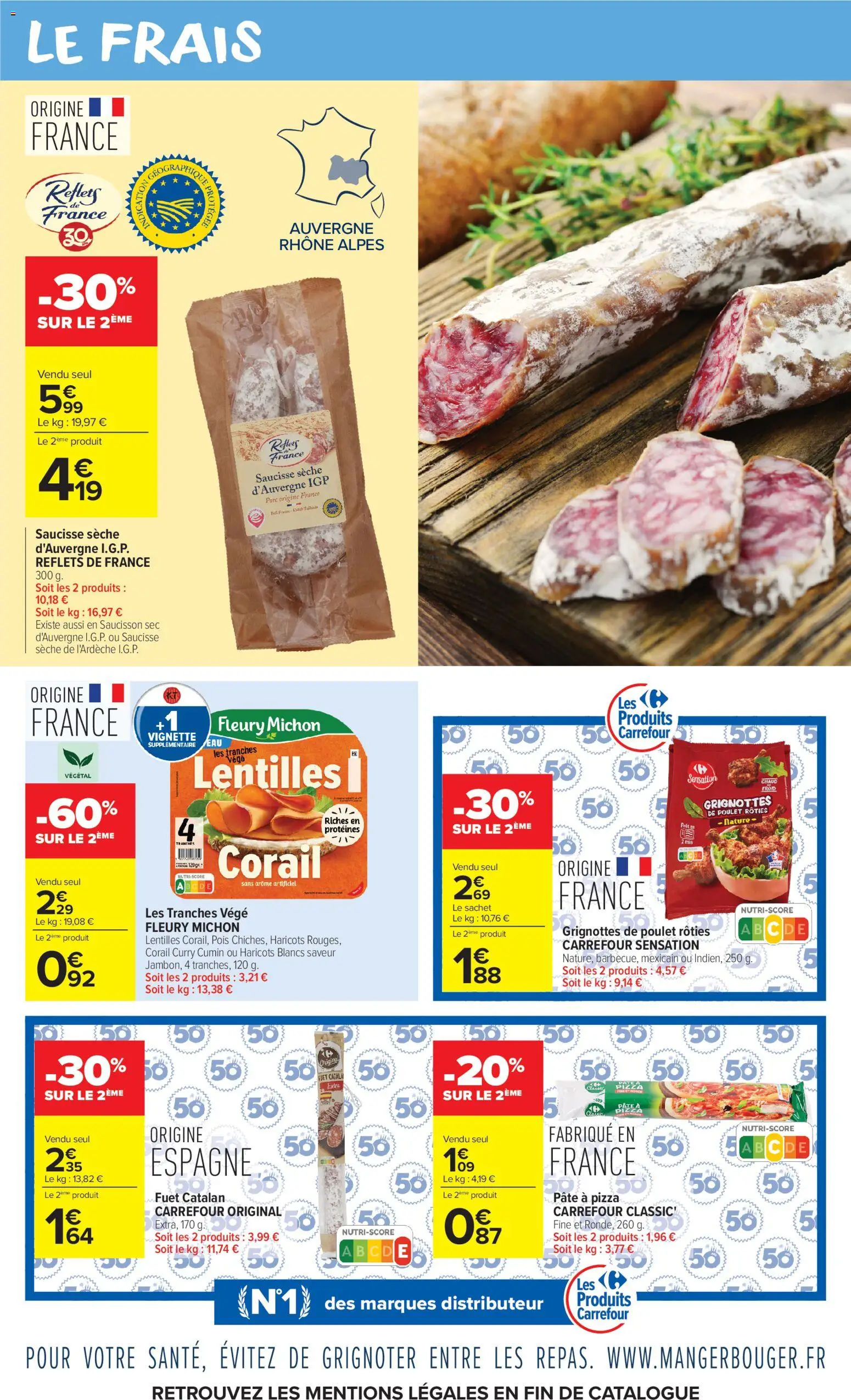 Prévisualisation de Carrefour Market Les calendriers de l'avent du magasin Carrefour Market formulaire valide 03/11/2026 - Pizza, Distributeur, Poulet, Lentilles, Saucisson, Curry, Pois, Porc
