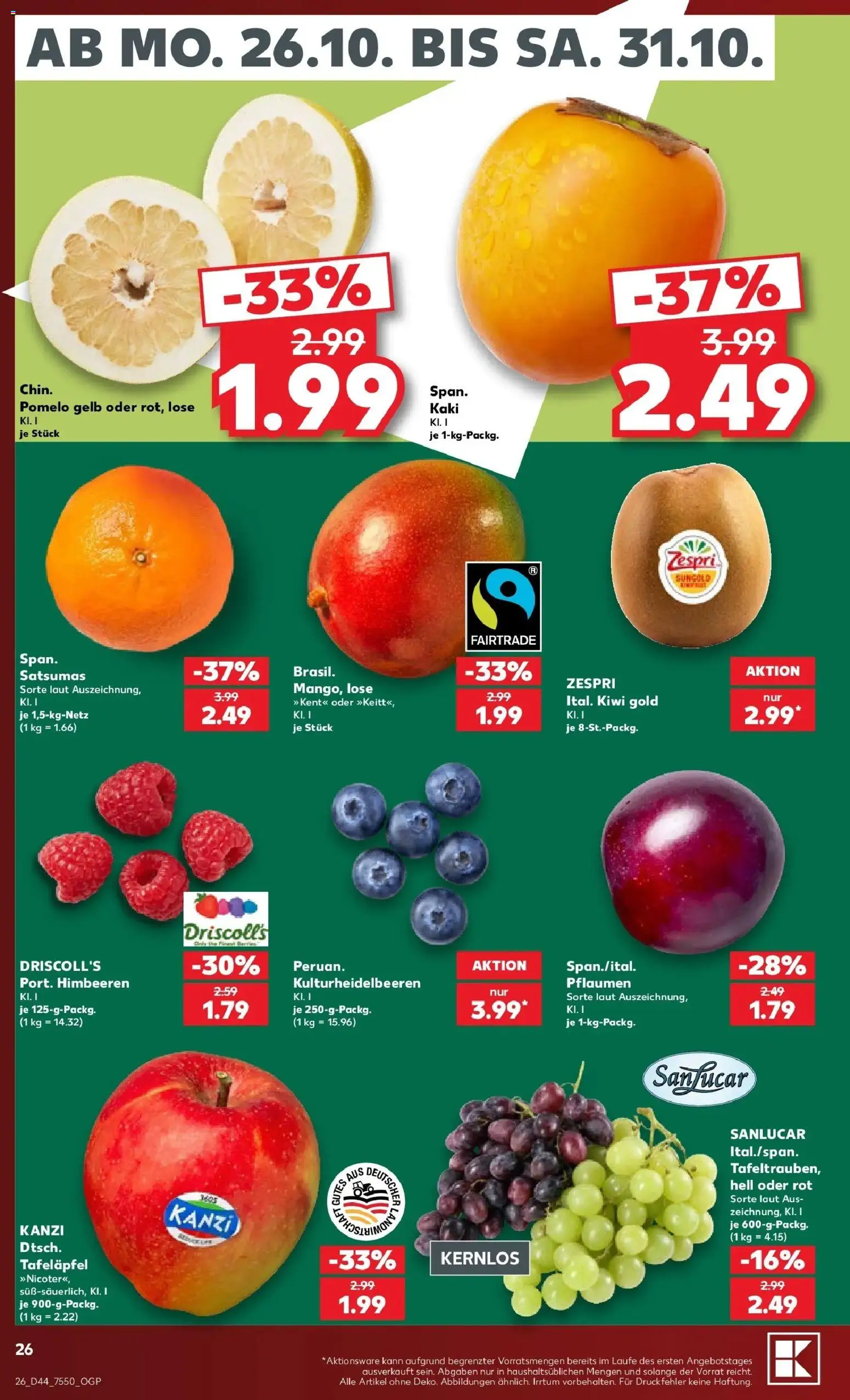 Vorschau von dem Prospekt des Geschäftes Kaufland, gültig ab dem 26.10.2026