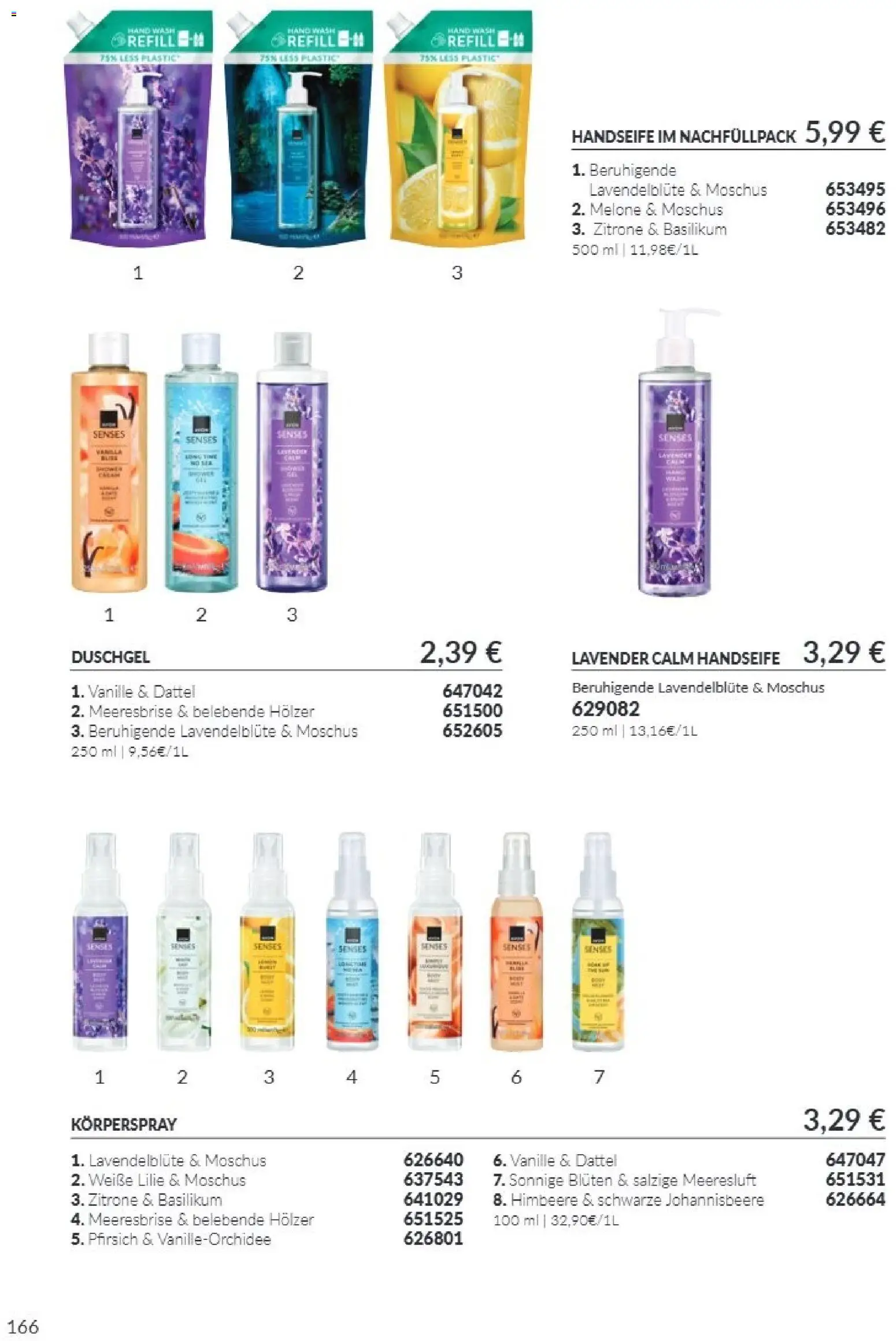 Vorschau von dem Prospekt des Geschäftes Avon, gültig ab dem 01.10.2026 - Himbeere, Pfirsich, Zitrone, Melone, Vanille, Duschgel, Dattel, Körperspray