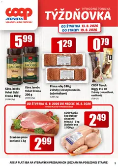 Náhľad COOP Jednota letáku platného od 13.08.2026