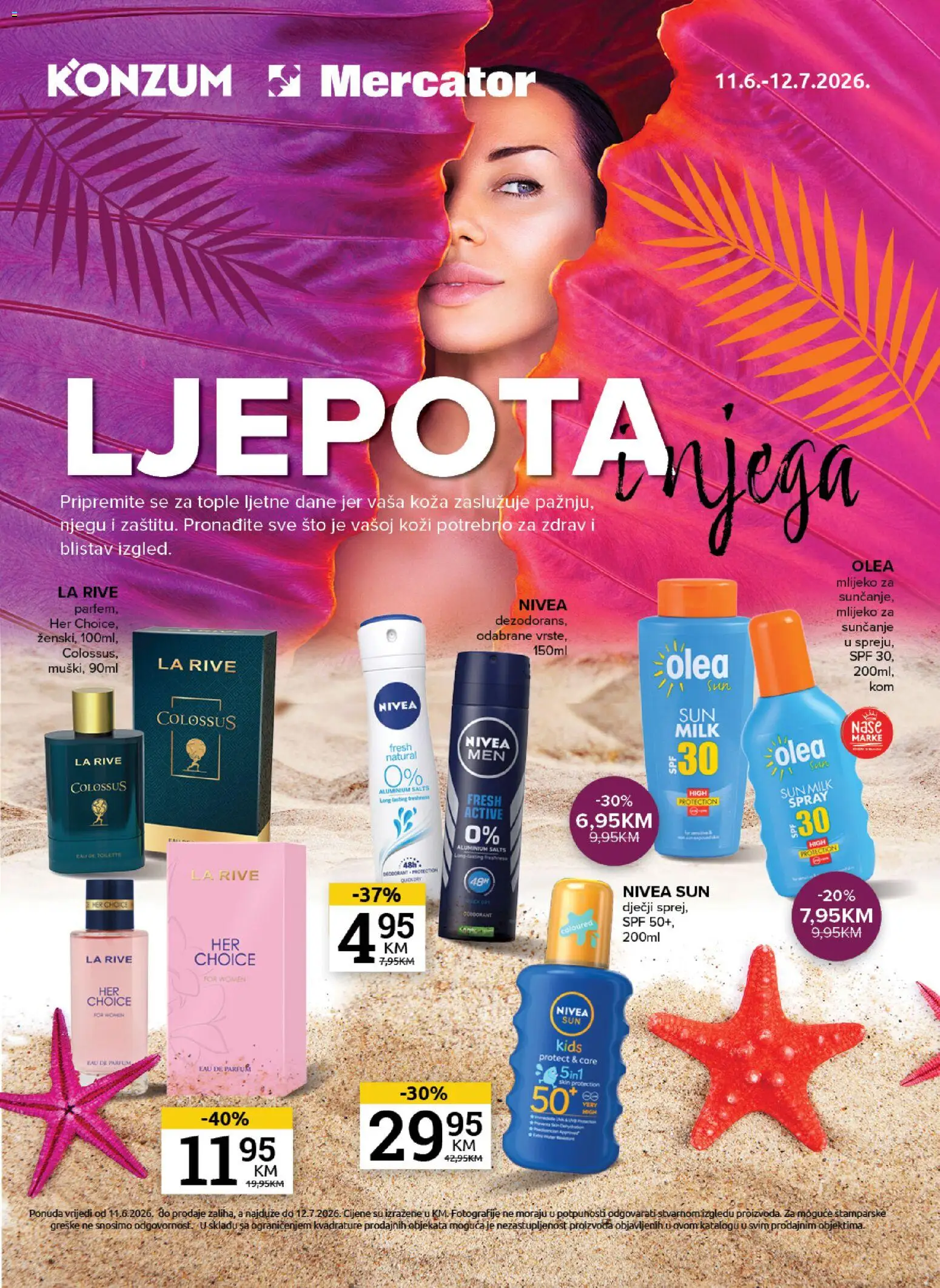 Pregled letka KONZUM Ljepota i njega trgovine KONZUM vrijedi od 11.06.2026