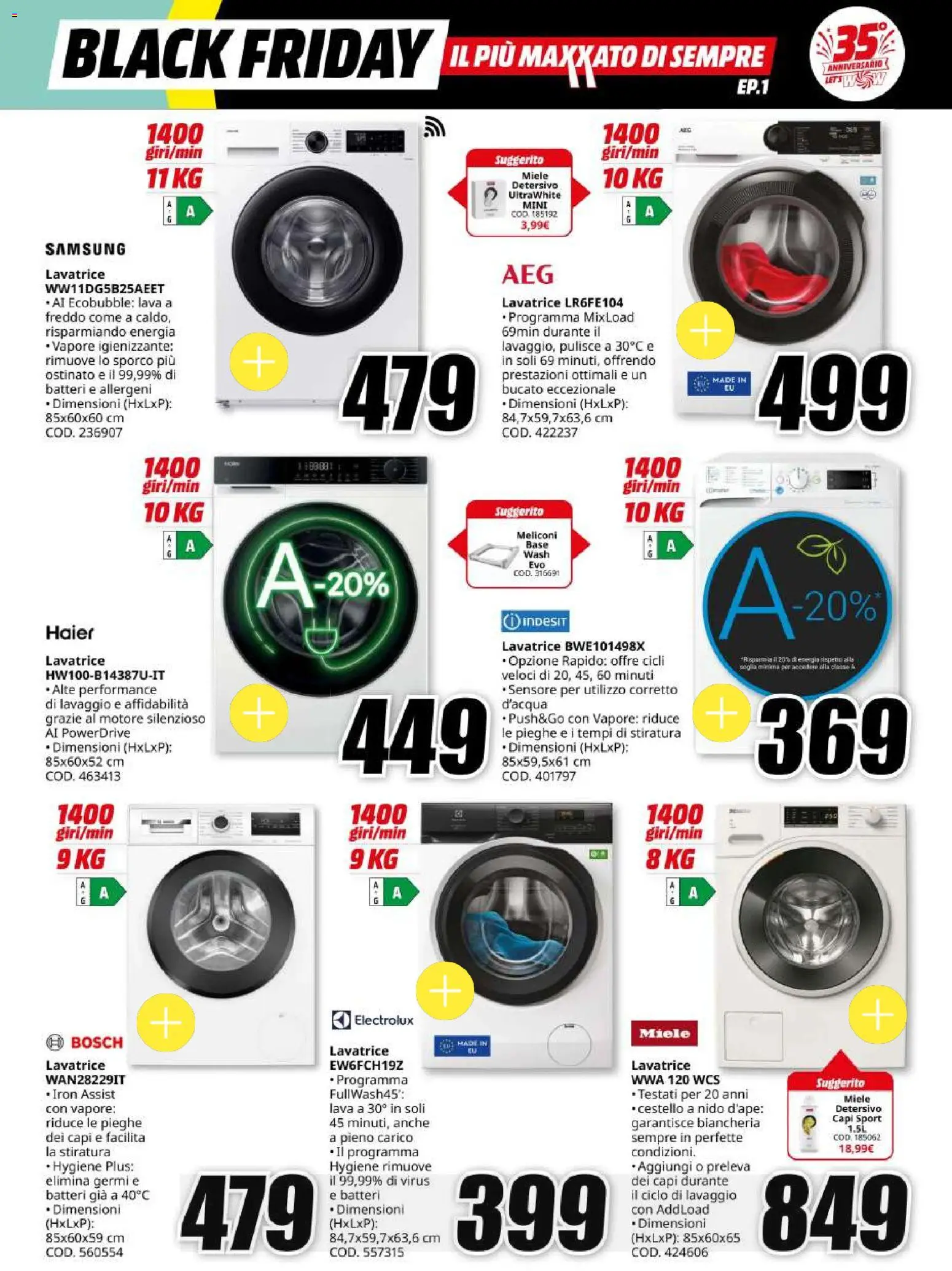 Anteprima dell'opuscolo Media World Black Friday dal negozio Media World valido da 30/10/2026 - Samsung, Lavatrice, Miele