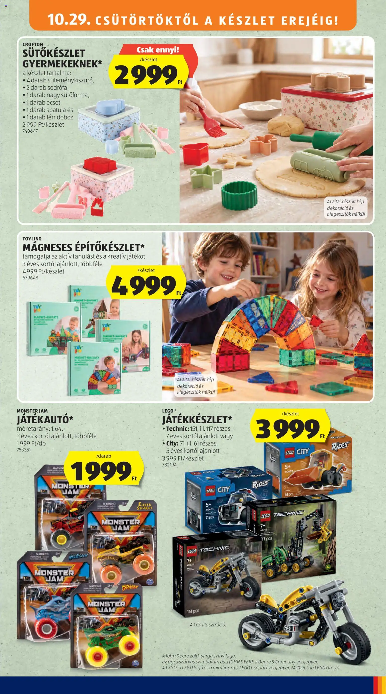 Aldi - Aldi Középső sor termékei megtekintése, amely érvényes 2026.10.29.-től - LEGO, LEGO Technic, PC, Dekoráció
