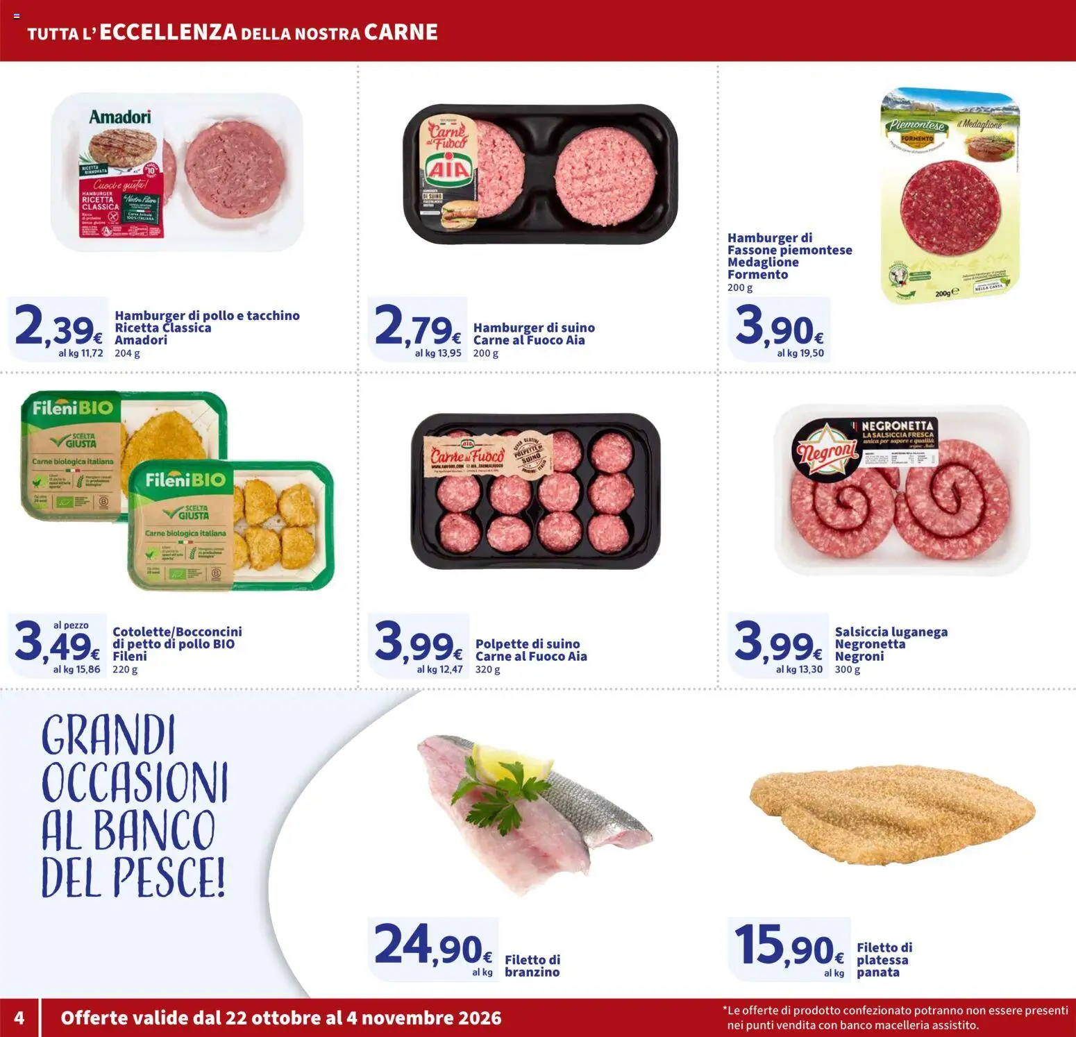 Anteprima dell'opuscolo SIGMA volantino Superstore dal negozio SIGMA valido da 22/10/2026 - Pesce, Pollo, Carne, Branzino, Salsiccia, Petto di Pollo, Filetto, Suino