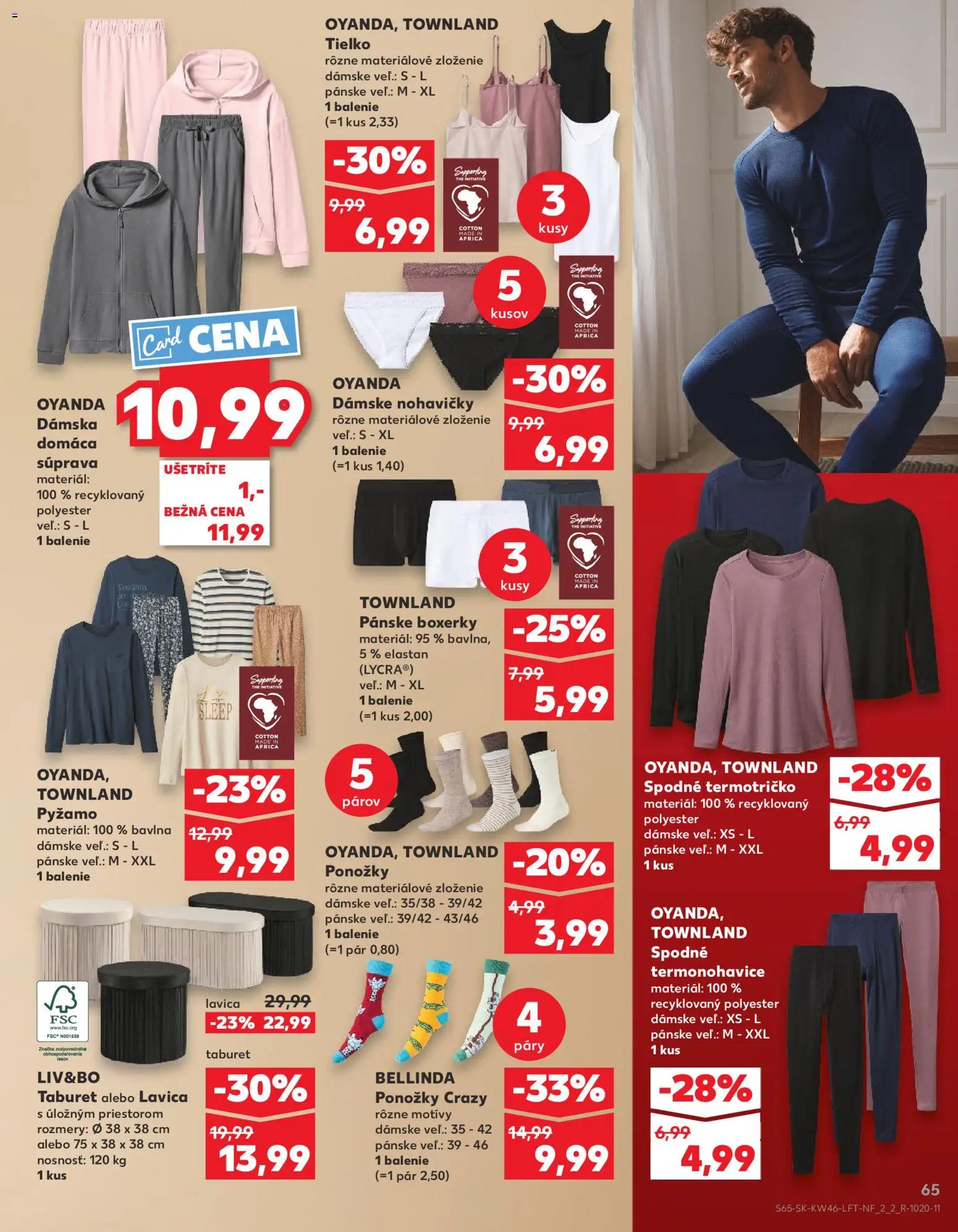 Náhľad Kaufland letáku platného od 13.11.2025 - Ponožky, Pyžamo, Nohavičky, Boxerky, Lavica s úložným priestorom, Lavica, Taburet, Tielko