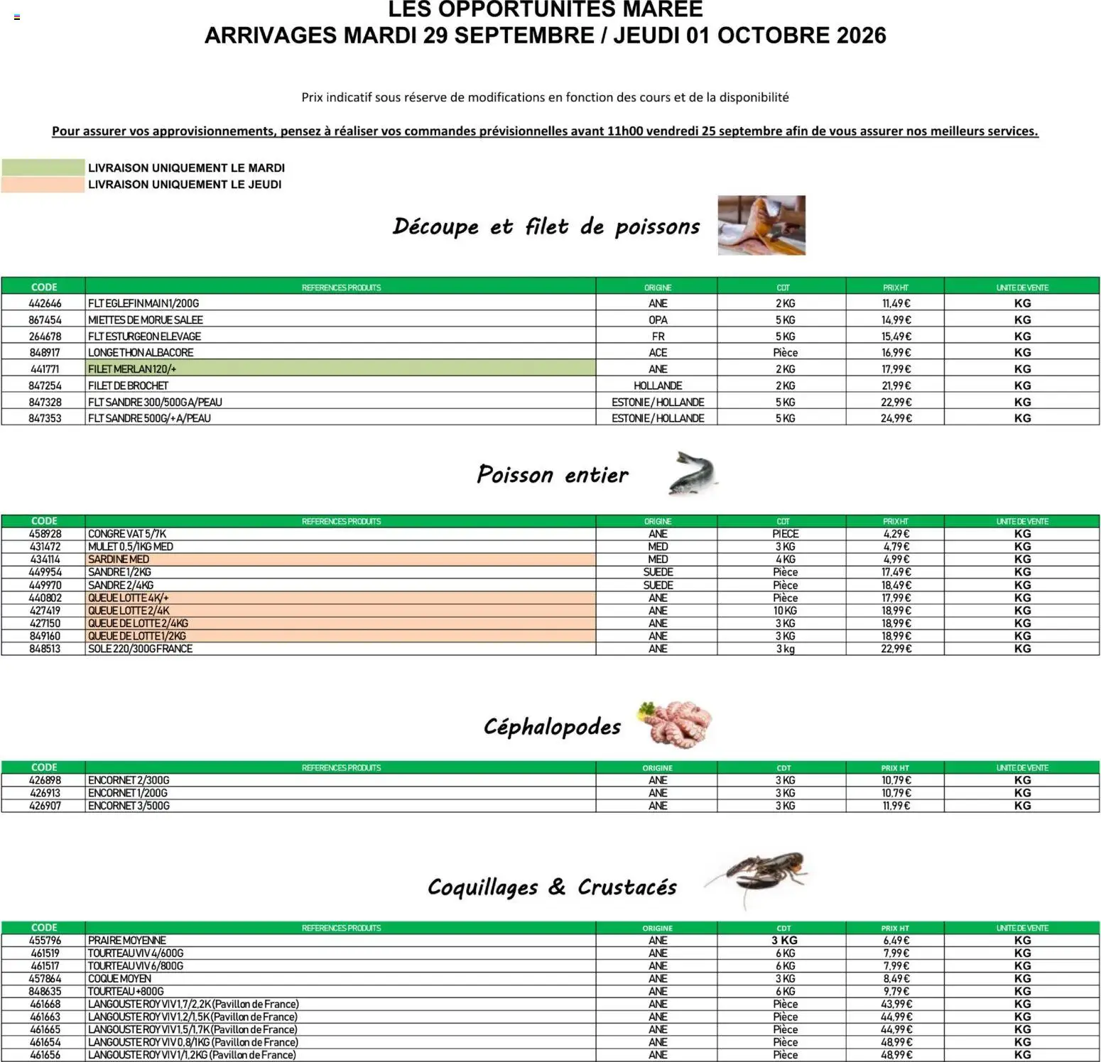 Prévisualisation de Promocash Opportunités Marée du magasin Promocash formulaire valide 29/09/2026