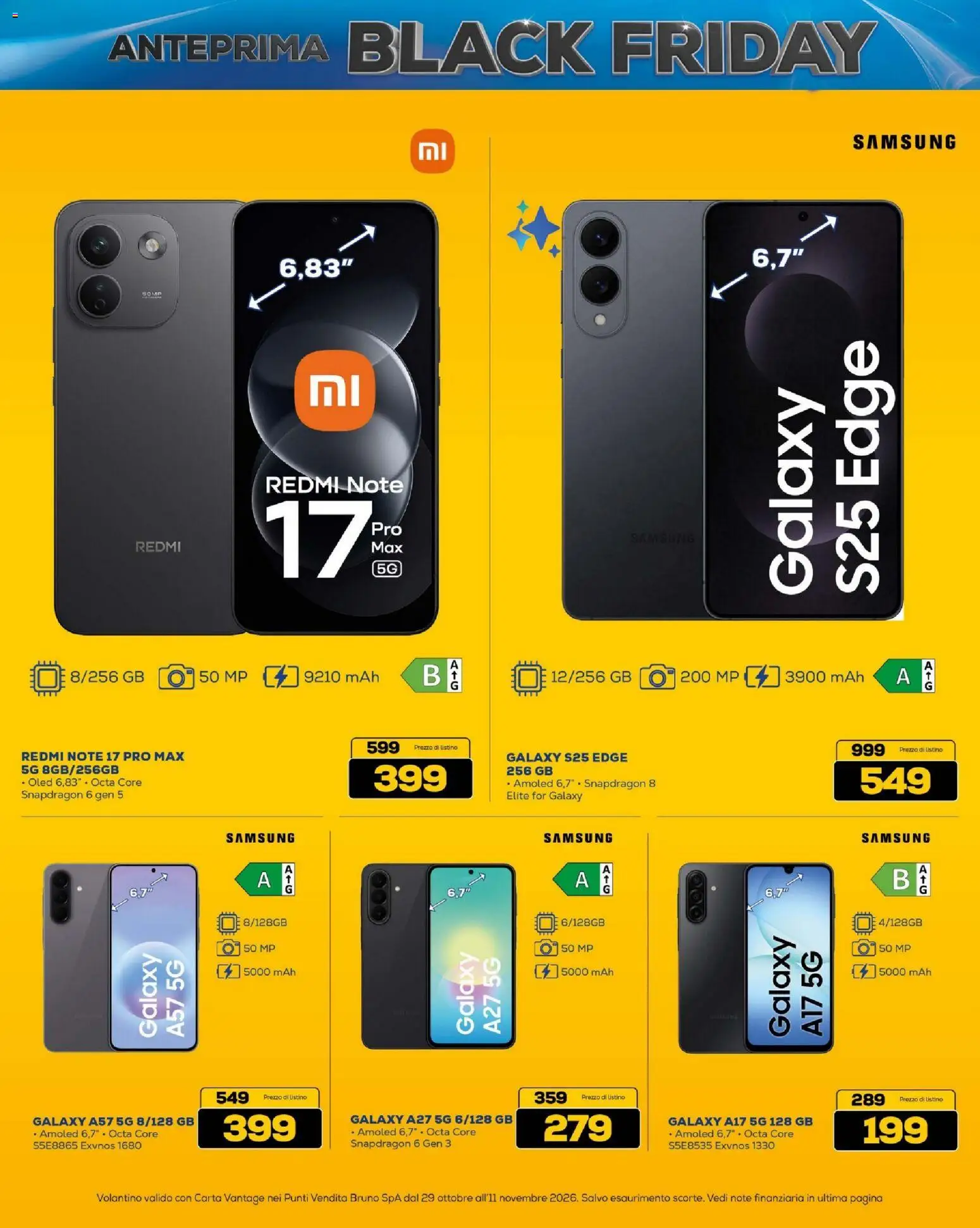 Anteprima dell'opuscolo BRUNO Black Friday ML dal negozio BRUNO valido da 29/10/2026 - Samsung, Tè