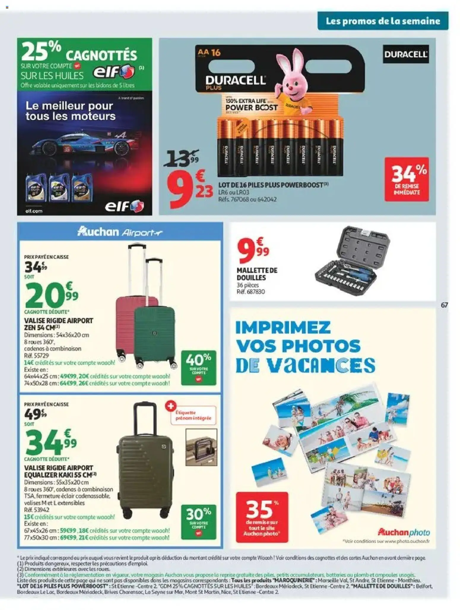 Prévisualisation de Auchan Ménage rentrée hypers du magasin Auchan formulaire valide 08/09/2026 - Valise, Kaki, Ampoules, Cadenas, Piles, Combinaison, Valise rigide
