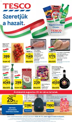 Tesco - Tesco aktuális akciós újság megtekintése, amely érvényes 2026.08.18.-től