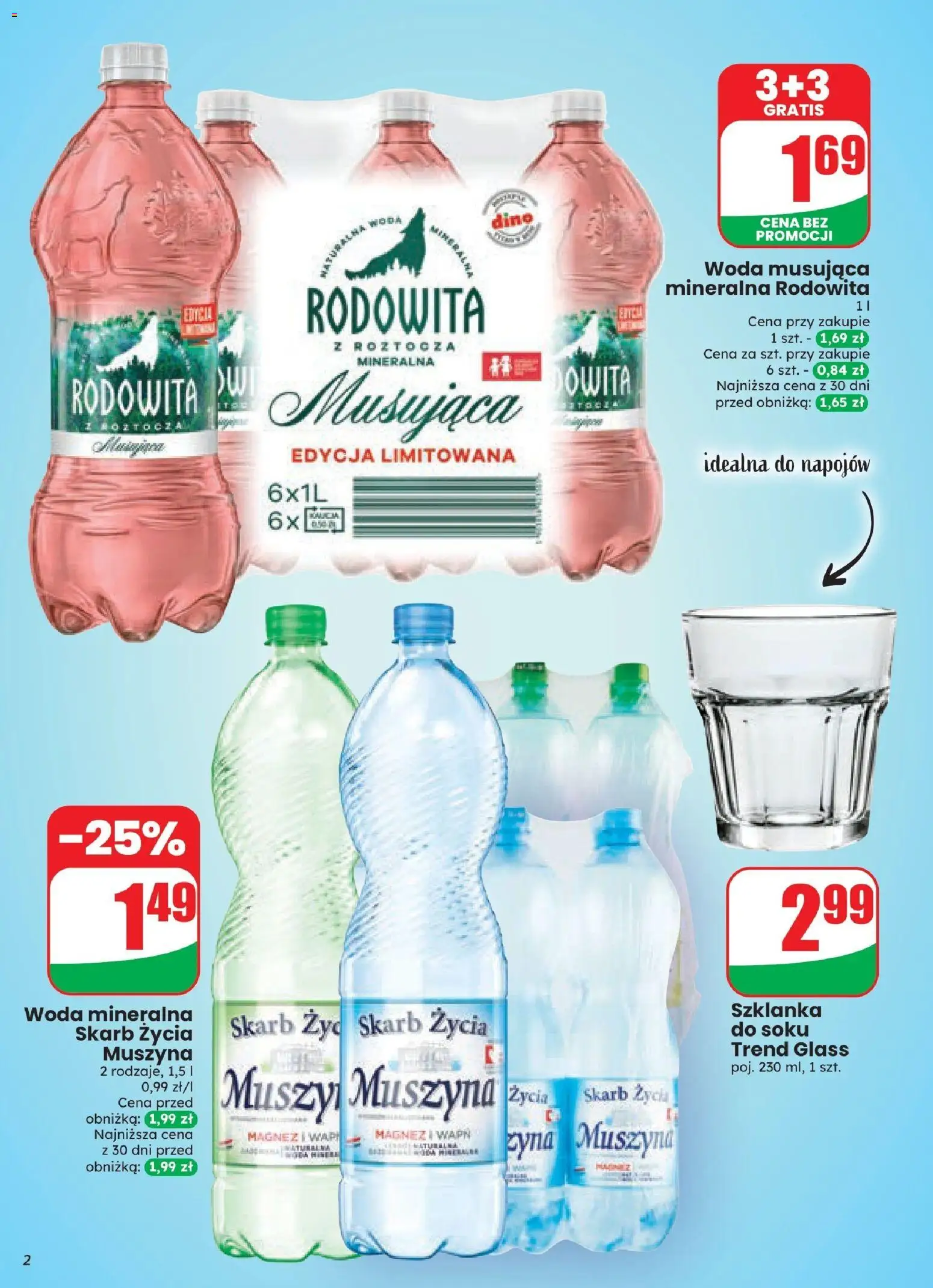 Pogląd gazetki "Dino gazetka" ze sklepu Dino ważnej od 21.10.2026 - Woda, Szklanka, Woda mineralna
