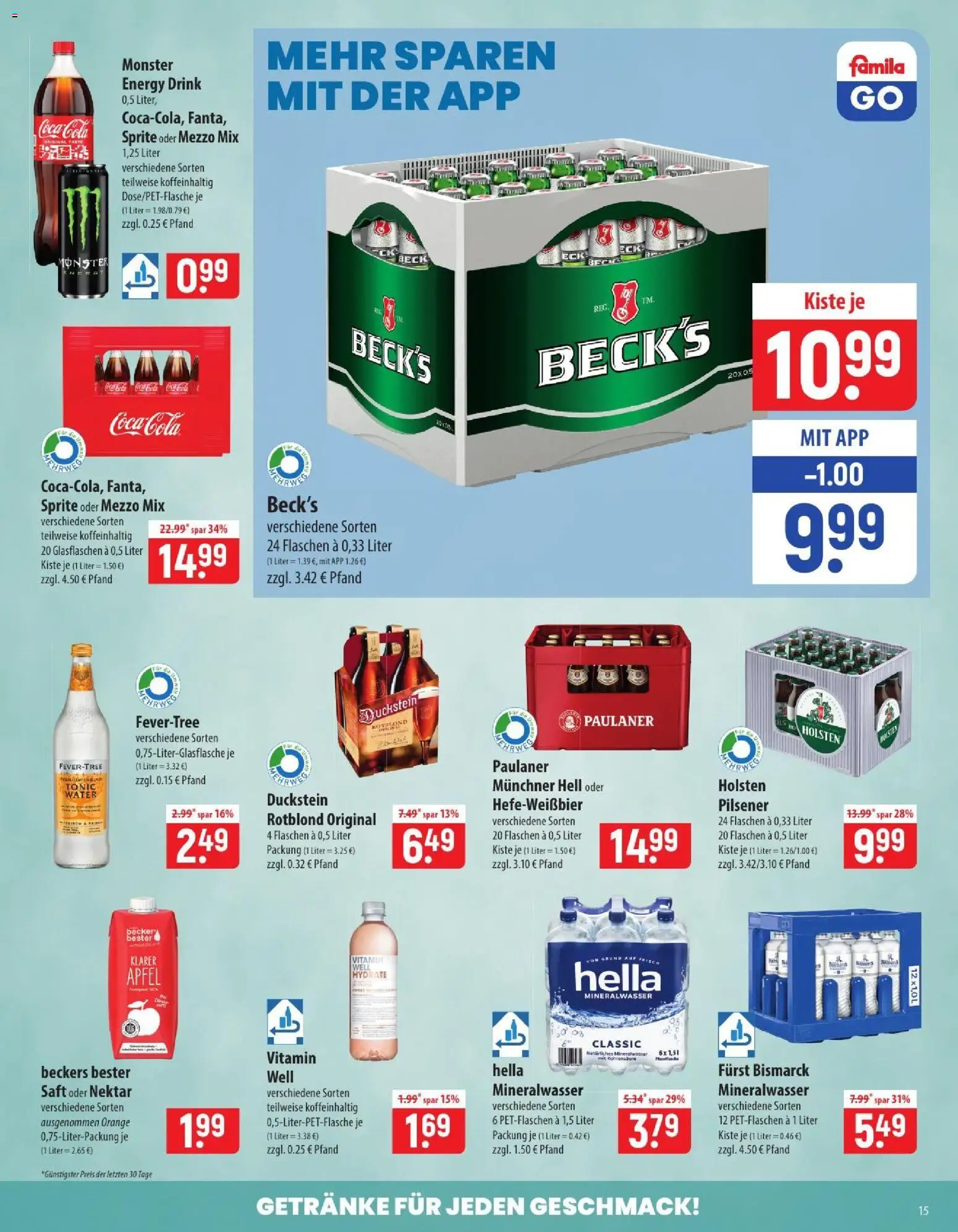 Vorschau von dem Prospekt des Geschäftes Famila, gültig ab dem 07.09.2026 - Monster, Mineralwasser, Energy, Hella, Sprite, Mezzo mix, Saft, Oder mezzo mix