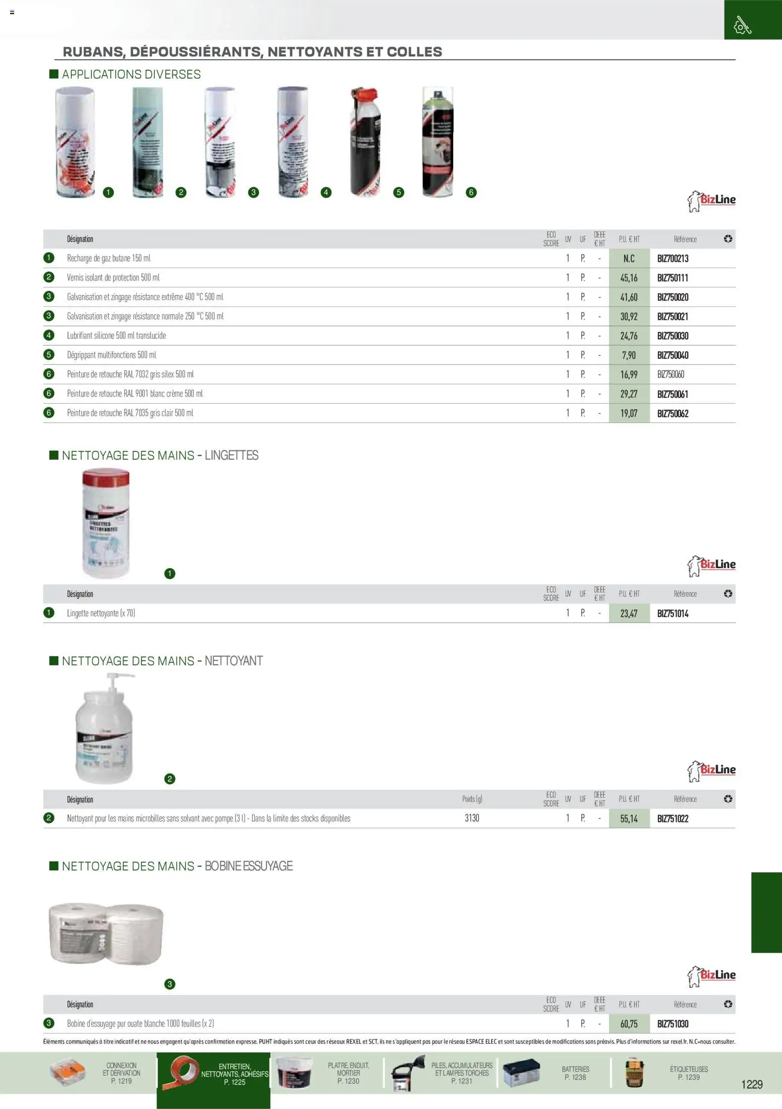 Prévisualisation de Brochure EPI, mesure, outillage, fixations et consommables du magasin Rexel formulaire valide 18/11/2025 - Peinture, Mortier, Crème, Poids, Solvant, Lingette nettoyante, Lubrifiant