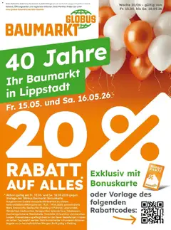 Vorschau von dem Prospekt des Geschäftes Globus Baumarkt, gültig ab dem 15.05.2026