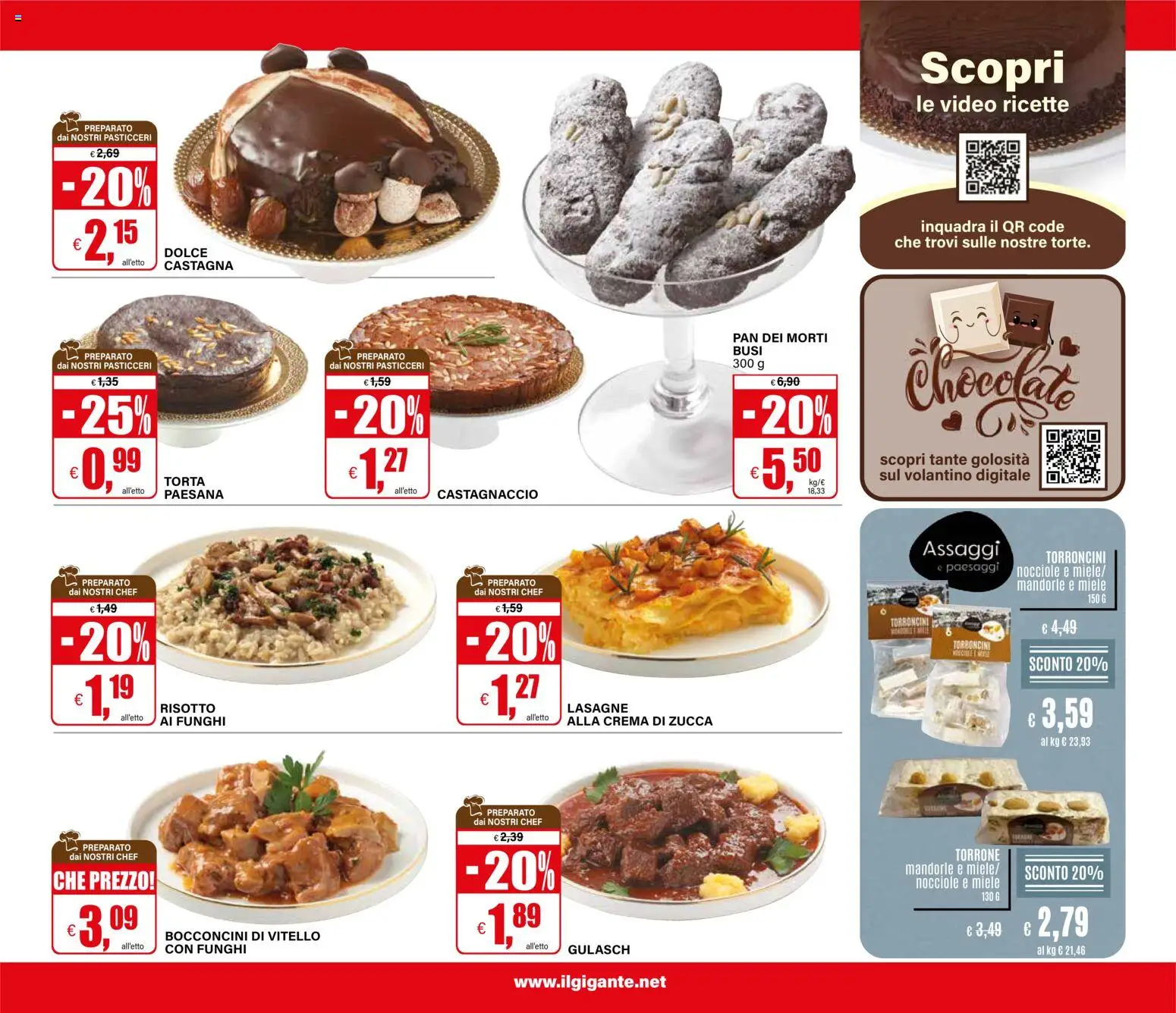 Anteprima dell'opuscolo Il Gigante volantino dal negozio Il Gigante valido da 22/10/2026 - Video, Crema, Funghi, Zucca, Lasagne, Nocciole, Vitello, Torroncini