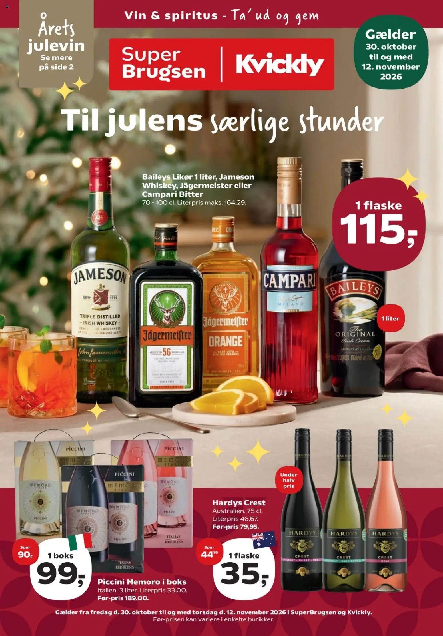 Eksempel på tilbudsavis Kvickly - Tilbudsavis - Vin katalog fra butik Kvickly gyldig fra 29/10/2026 - Vin, Baileys, Boks