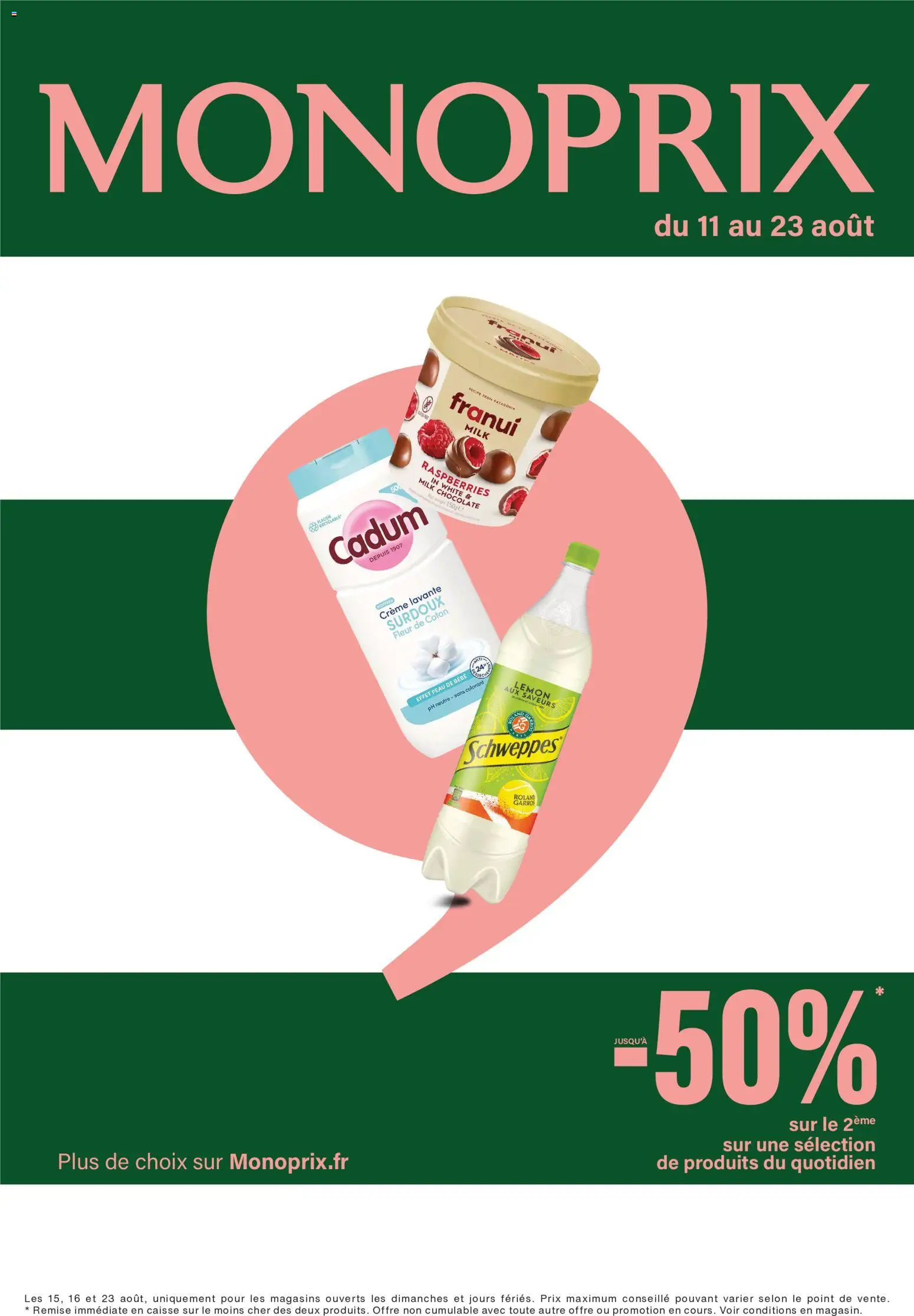 Prévisualisation de Monoprix catalogue du magasin Monoprix formulaire valide 11/08/2026 - Crème, Coton