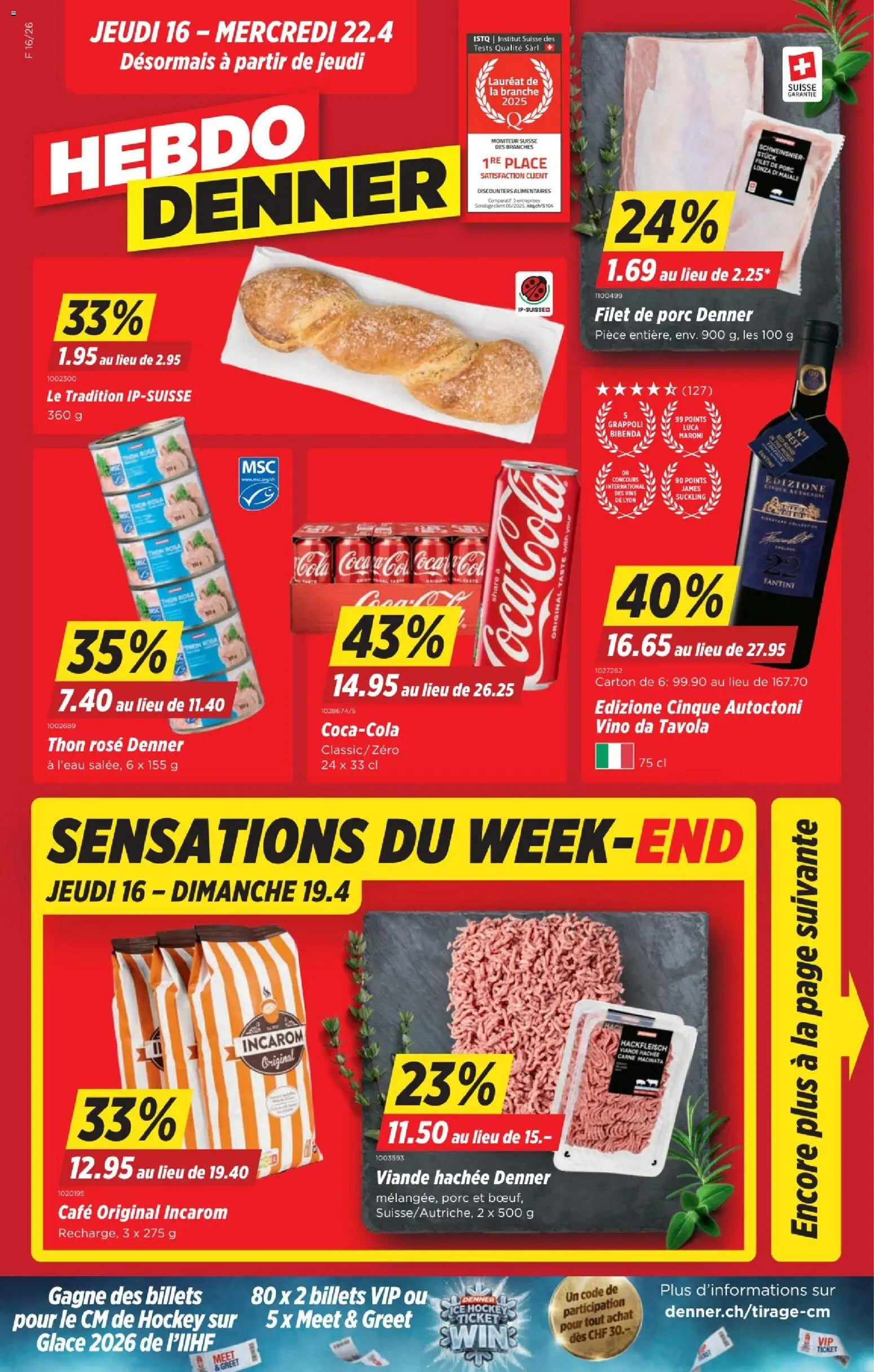 Vorschau des Merkblatts Denner aktionen FR vom Shop Denner gültig von 16.04.2026 bis 22.04.2026 - Glace