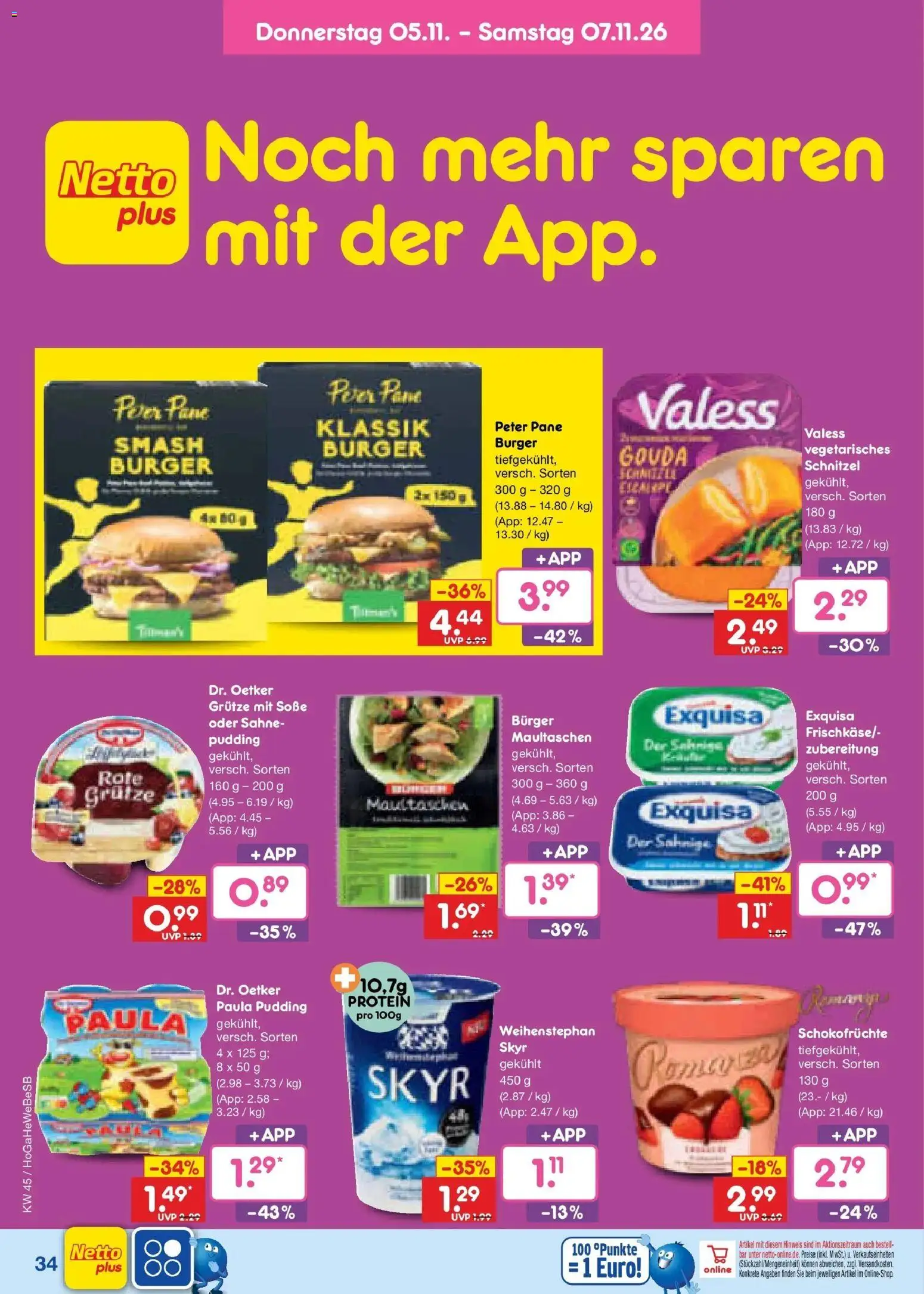 Vorschau von dem Prospekt des Geschäftes Netto Marken-Discount, gültig ab dem 02.11.2026 - Schnitzel, Skyr, Maultaschen, Sahne, Pudding, Gouda, Soße, Pane
