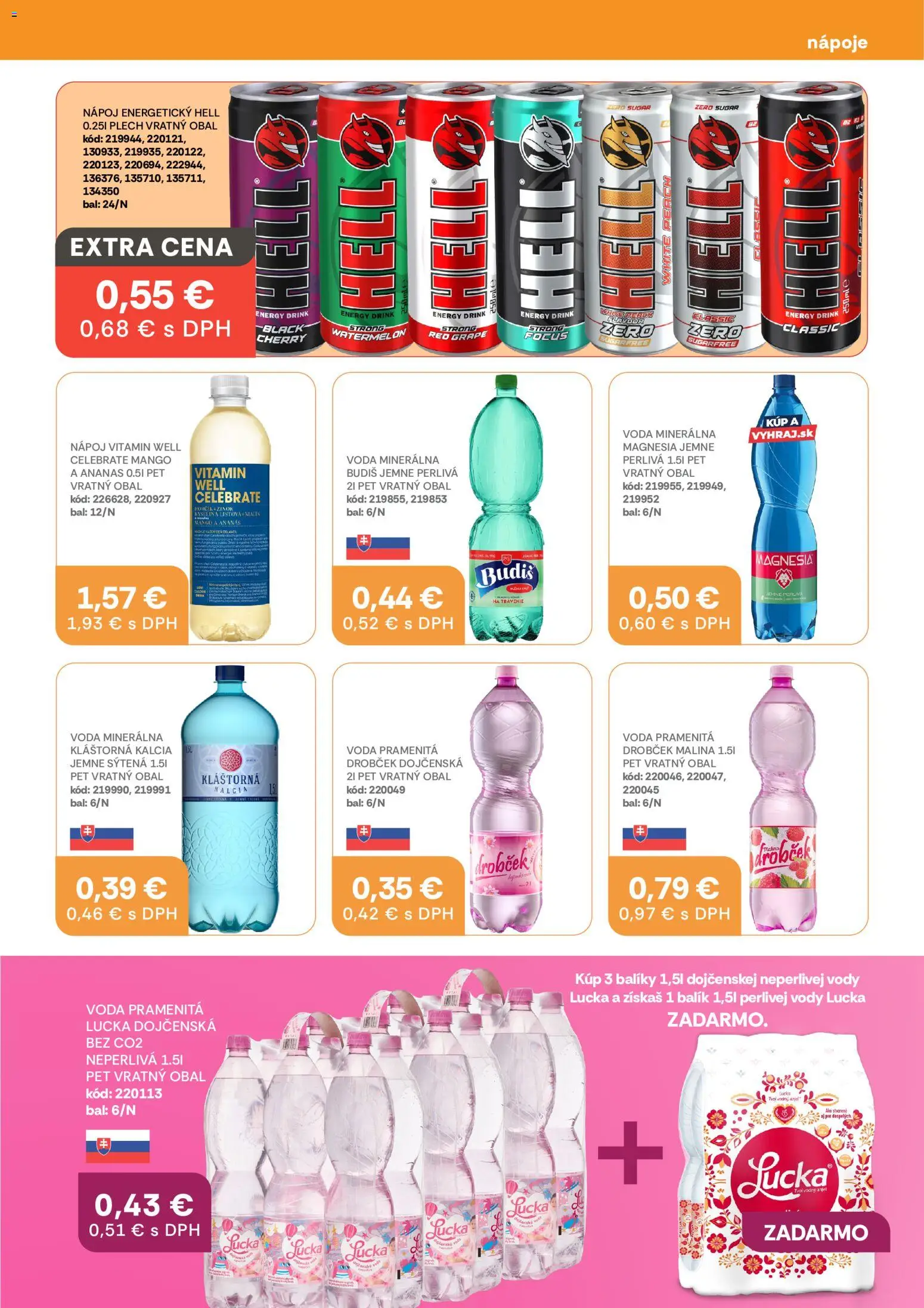 Náhľad Labaš letáku platného od 11.09.2026 - Mango, Voda, Budiš, Lucka, Magnesia, Ananás, Minerálna voda, Nápoje