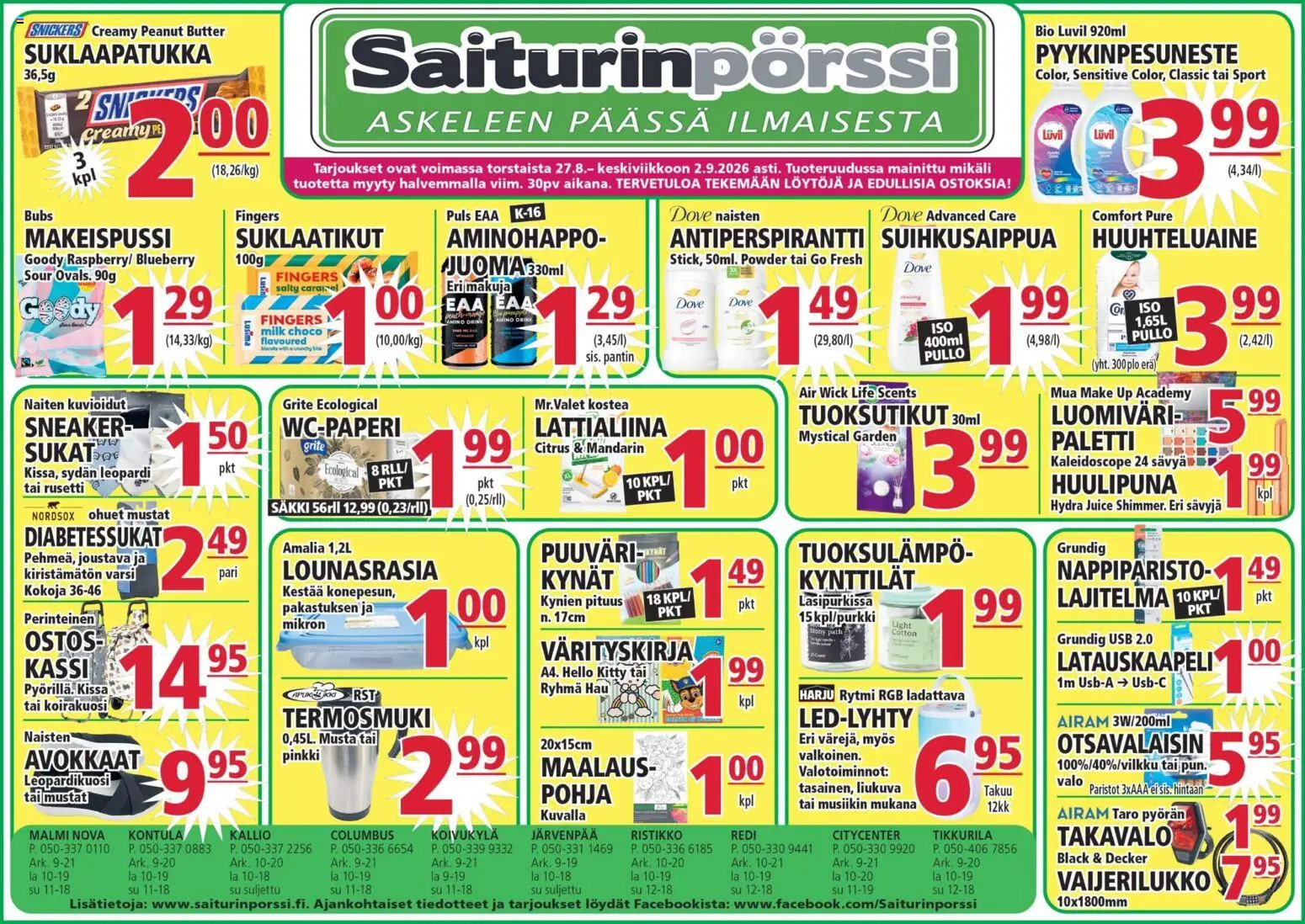 Kaupan Saiturinpörssi Saiturinpörssi tarjoukset esikatselu, voimassa 27/08/2026