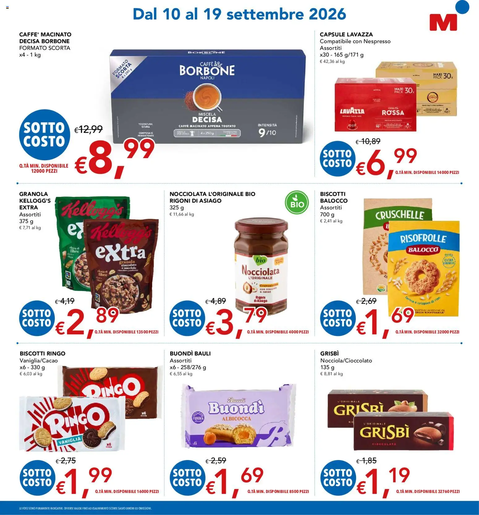 Anteprima dell'opuscolo Migross volantino dal negozio Migross valido da 10/09/2026 - Caffè, Biscotti, Cioccolato, Nocciole, Cacao, Vaniglia, Macinato, Caffè macinato