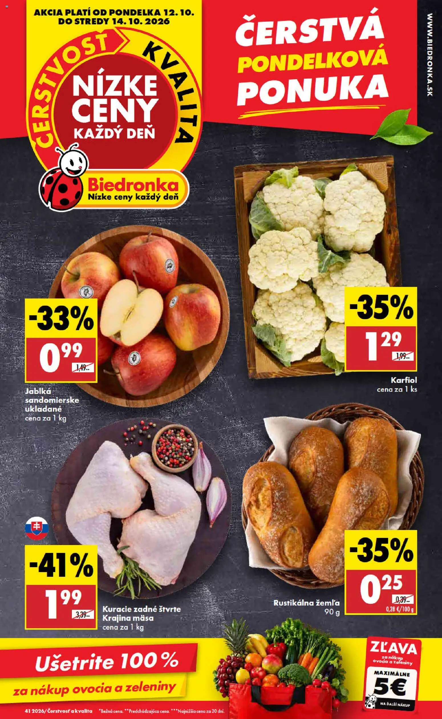 Náhľad Biedronka letáku platného od 12.10.2026 - Karfiol, Jablká