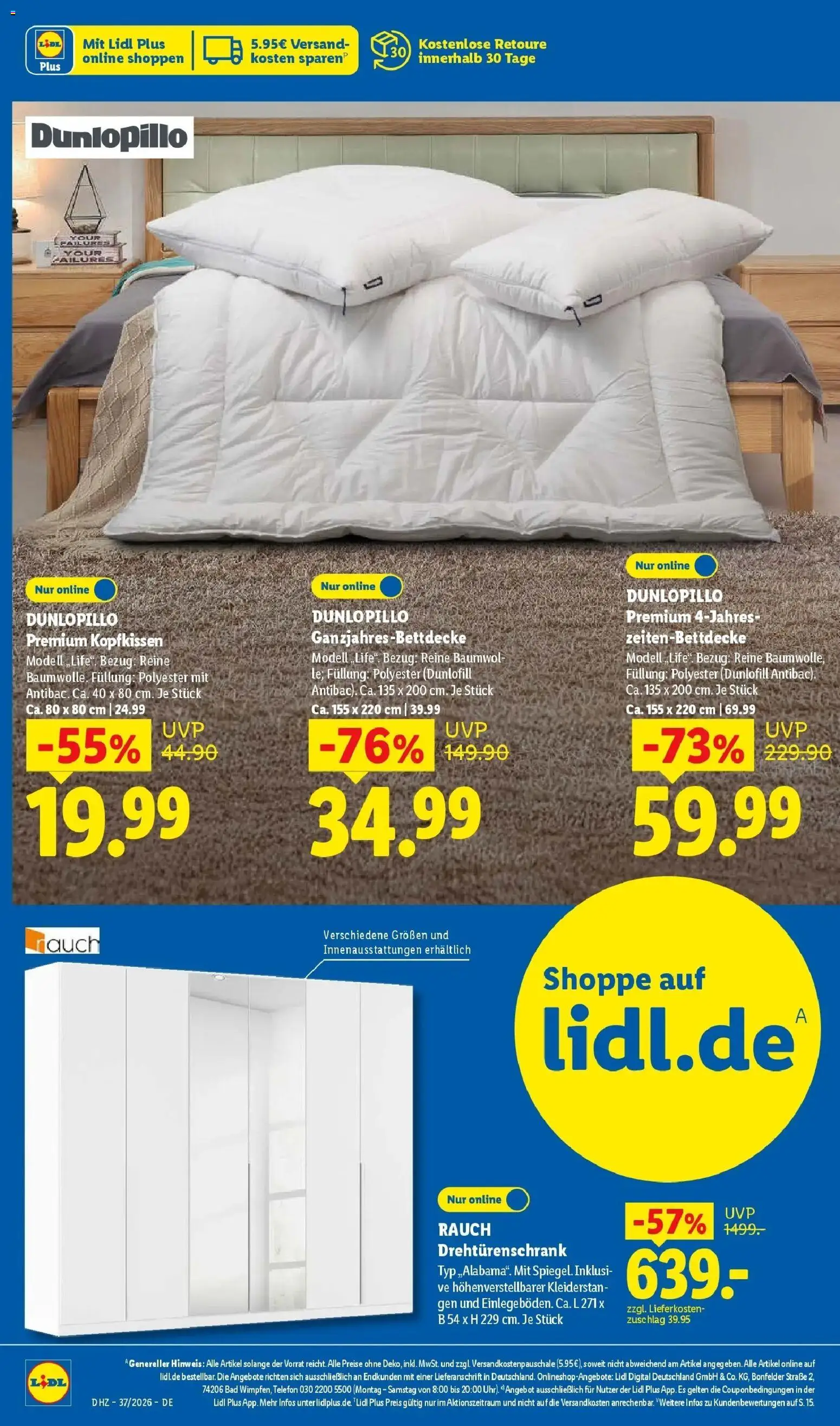 Vorschau von dem Prospekt des Geschäftes Lidl, gültig ab dem 07.09.2026 - Telefon, Bad, Kopfkissen, Drehtürenschrank