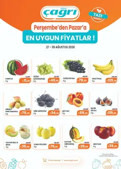 Çağrı Market Çağrı Market - Manav Katalog 27.08.2026 - Broşürünün önizlemesi