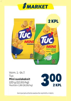 Kaupan S-market S-market tarjoukset Tuc esikatselu, voimassa 01/07/2026