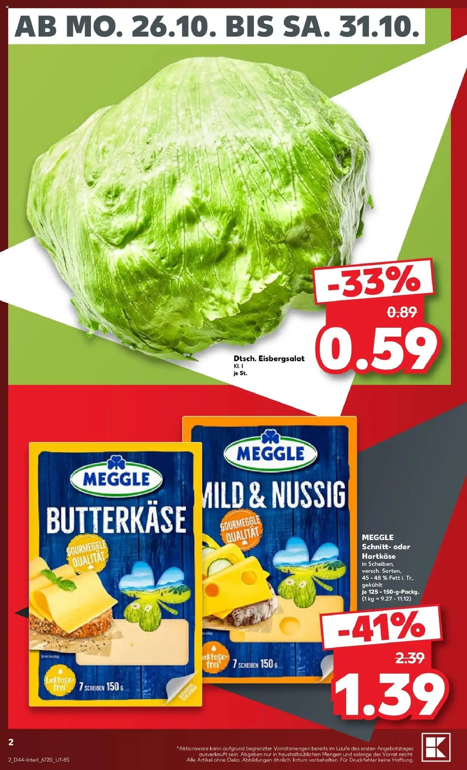 Vorschau von dem Prospekt des Geschäftes Kaufland, gültig ab dem 26.10.2026 - Eisbergsalat