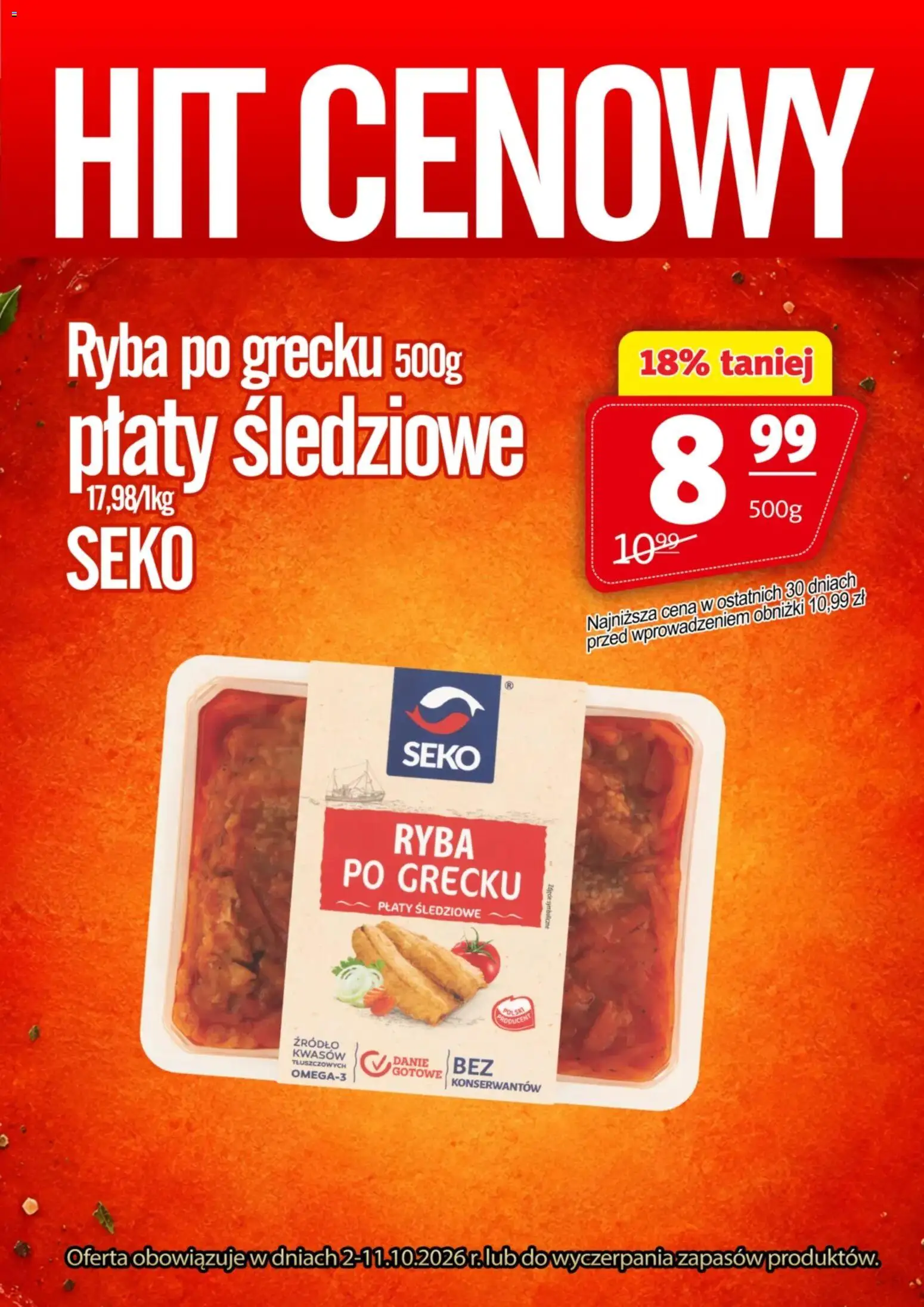 Pogląd gazetki "Prim Market promocje - Ryba po grecku SEKO" ze sklepu Prim Market ważnej od 02.10.2026 - Ryba po grecku, Ryba
