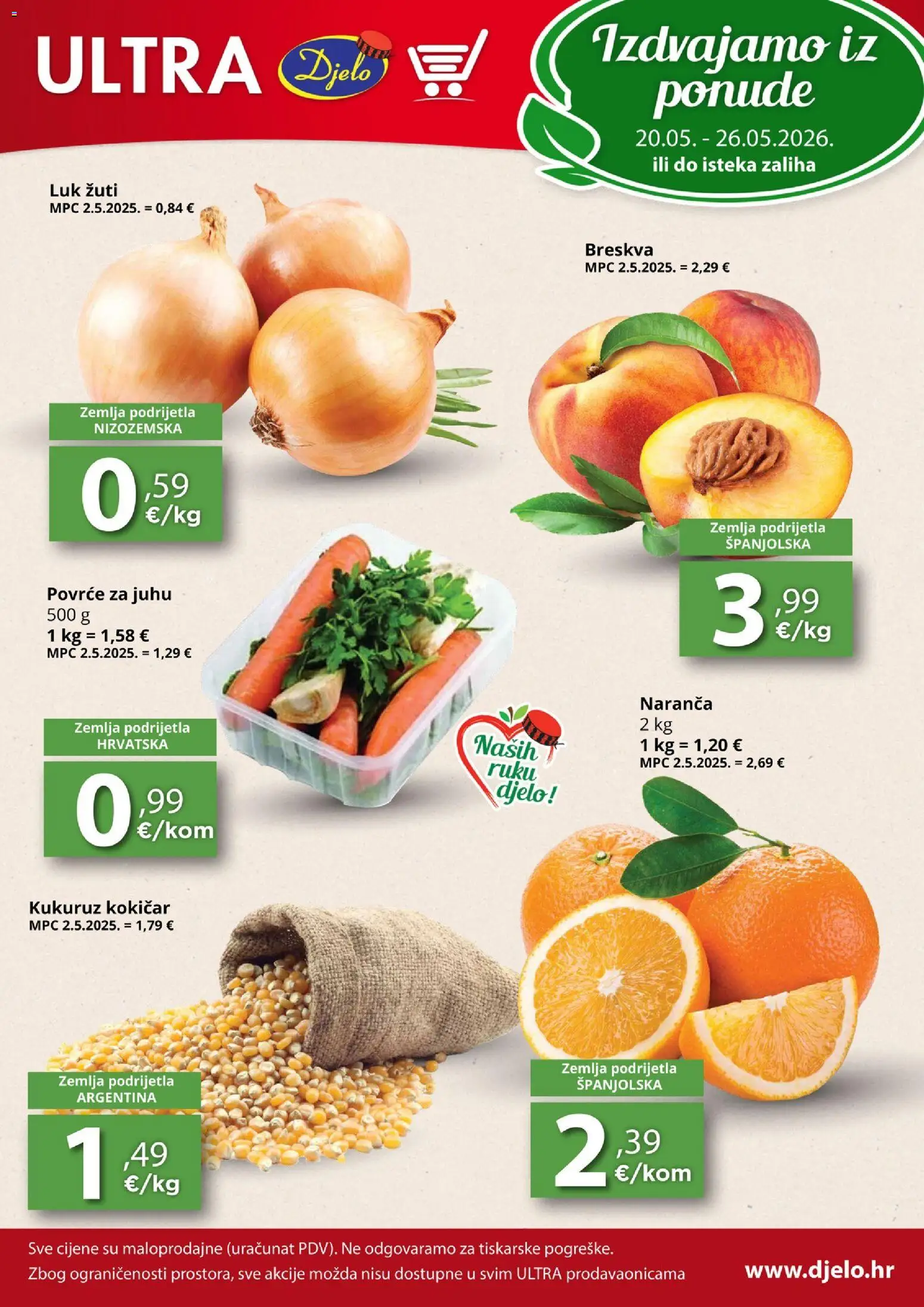 Pregled letka Djelo Katalog trgovine Djelo vrijedi od 20.05.2026