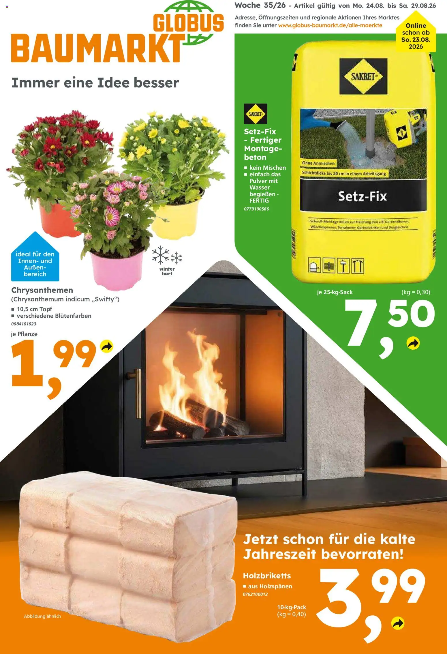 Vorschau von dem Prospekt des Geschäftes Globus Baumarkt, gültig ab dem 24.08.2026