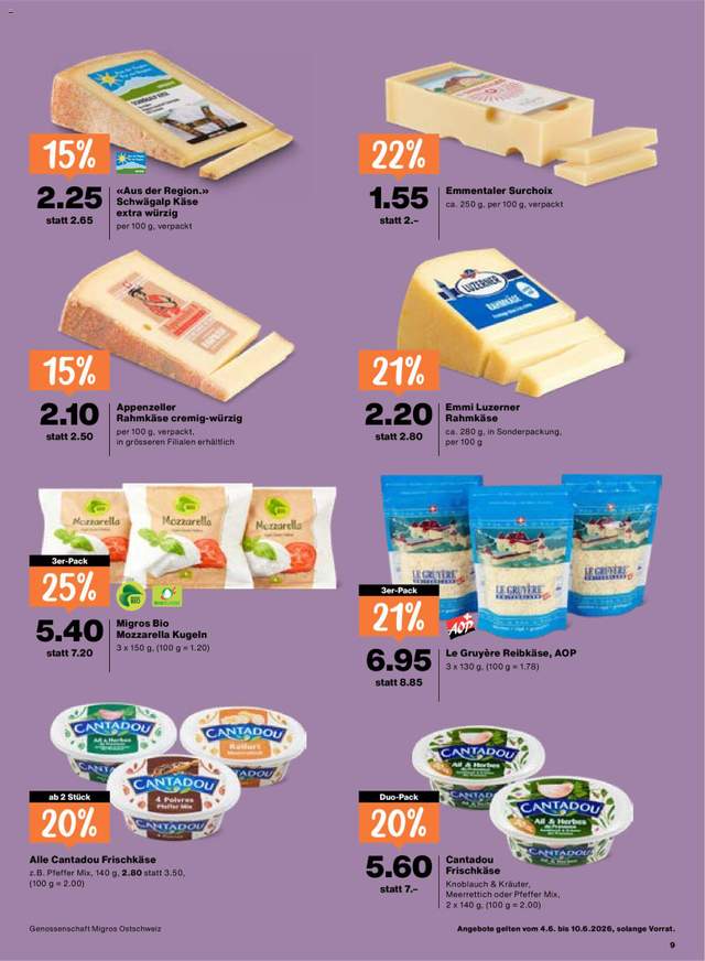 Neue Migros Aktionen ab 04.06.
