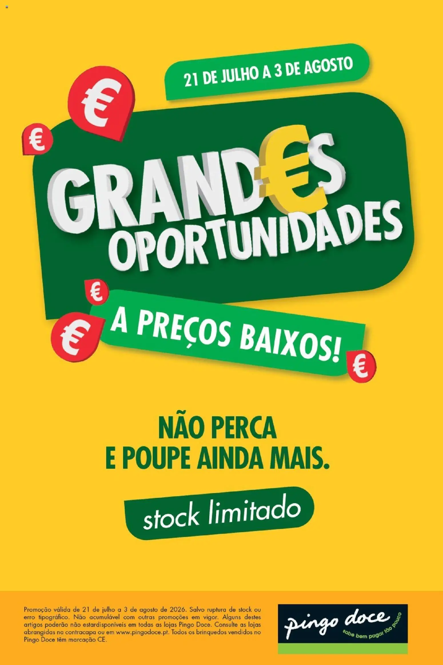 Pré-visualização do folheto da loja Pingo Doce válida a partir de 21/07/2026 - Brinquedos, Perca