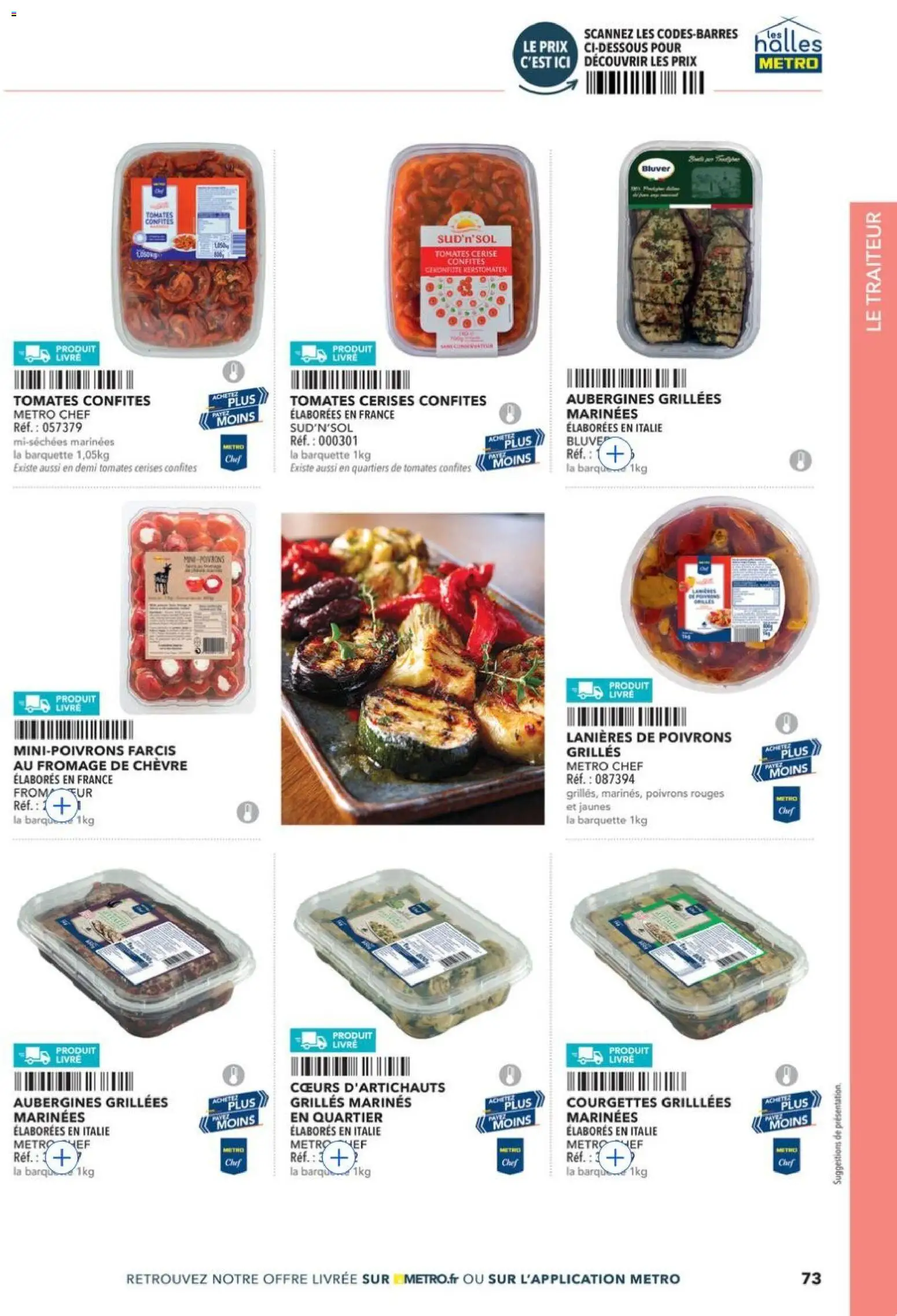 Prévisualisation de METRO - Guide Italie du magasin METRO formulaire valide 28/05/2026 - Aubergines, Tomates, Cerise, Poivrons, Fromage de chèvre, Tomates cerise, Tomates cerises, Coeurs d'artichauts