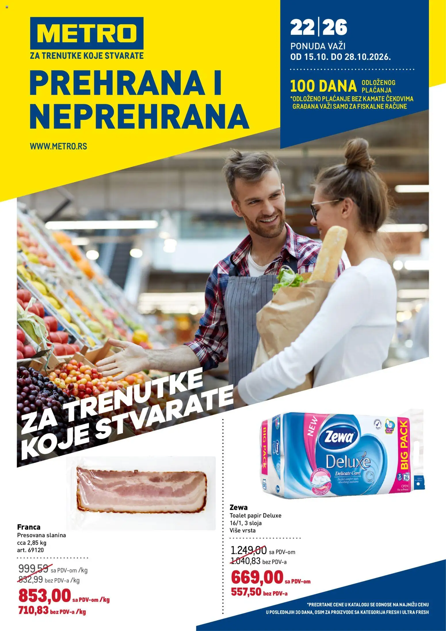 Pregled Metro kataloga - važi od 15.10.2026 - Slanina, Toalet papir