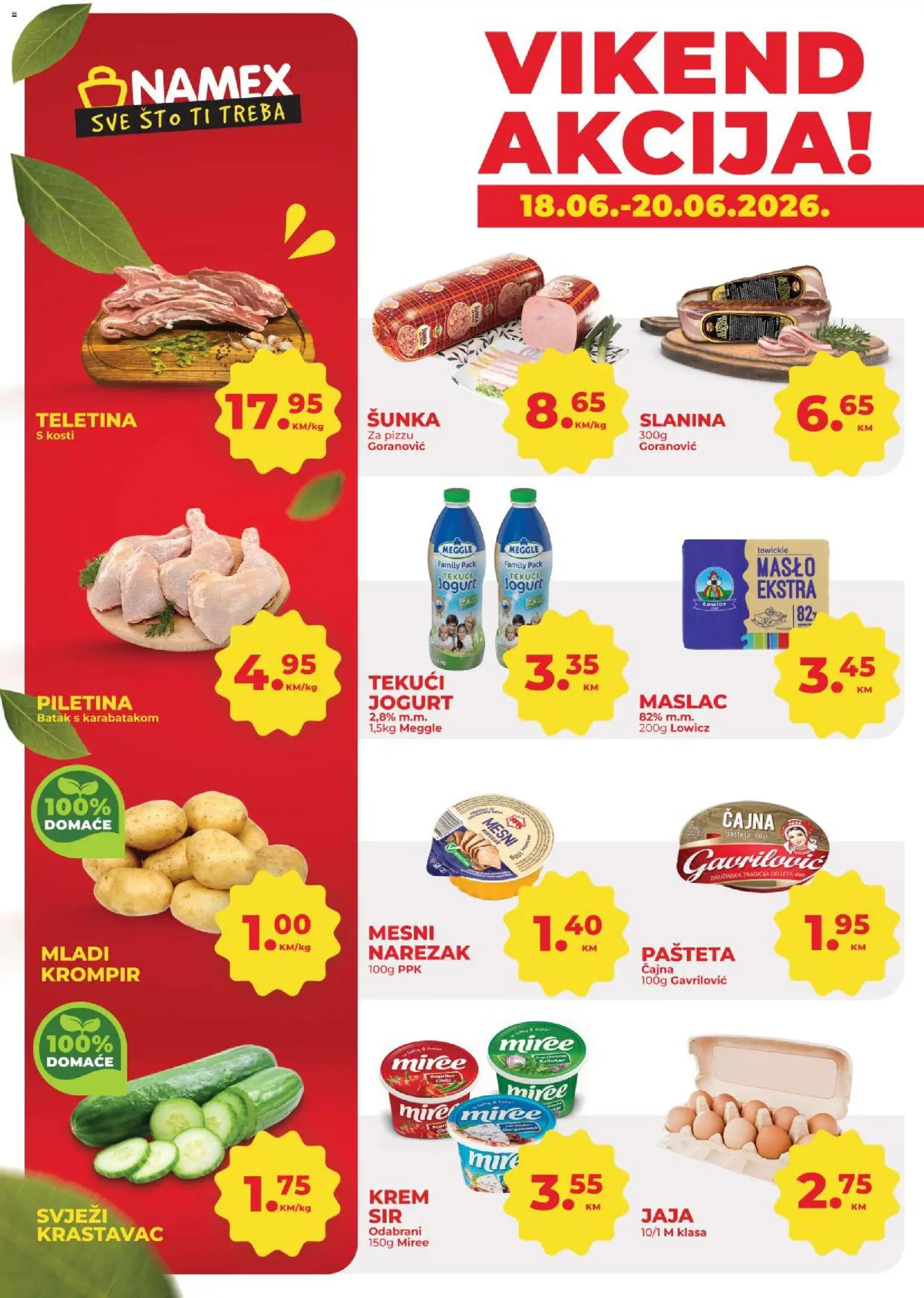 Pregled letka Namex vikend akcija trgovine Namex vrijedi od 18.06.2026